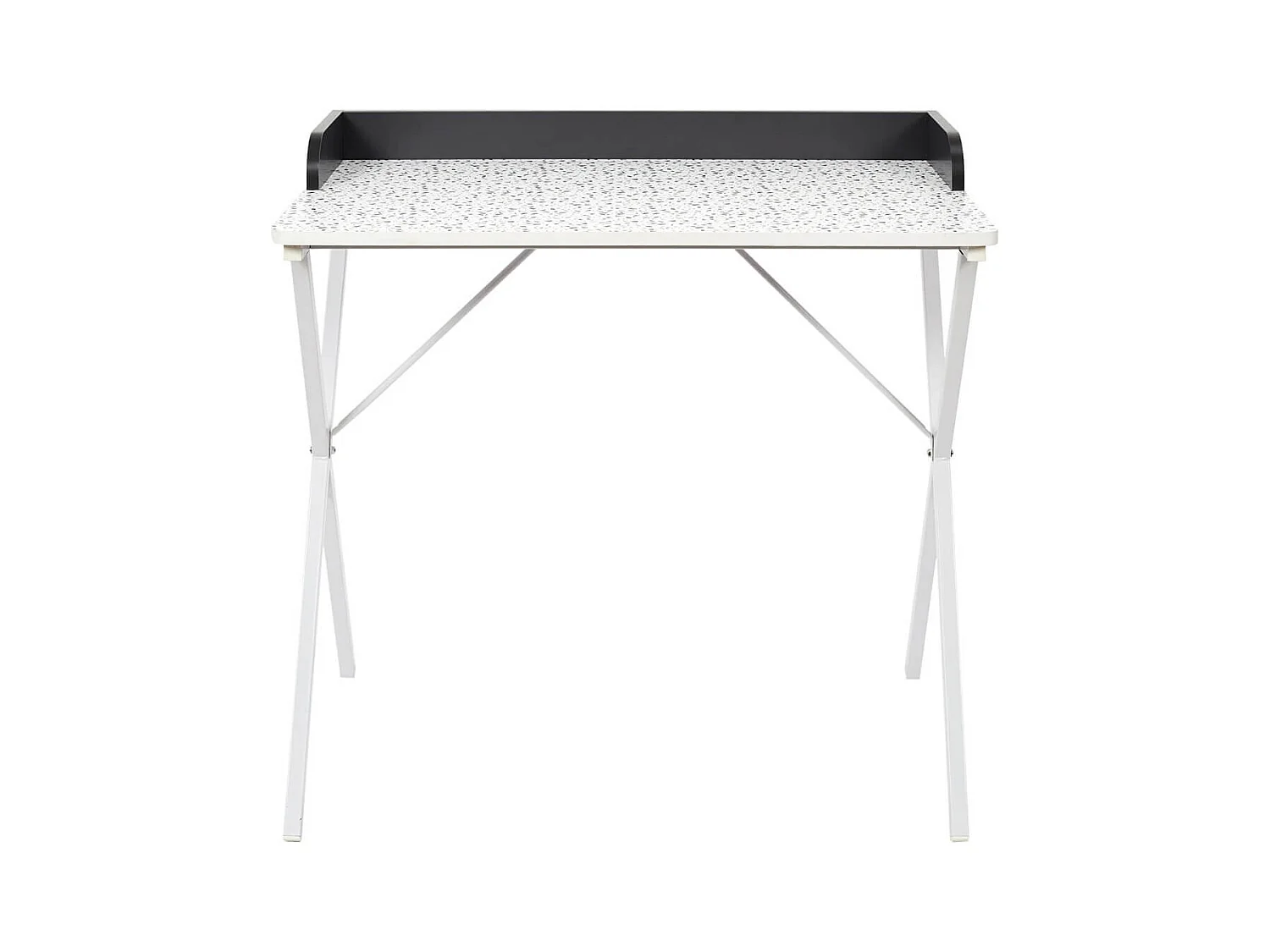 PINTO - Bureau Blanc Motifs Eclats Rebord Noir