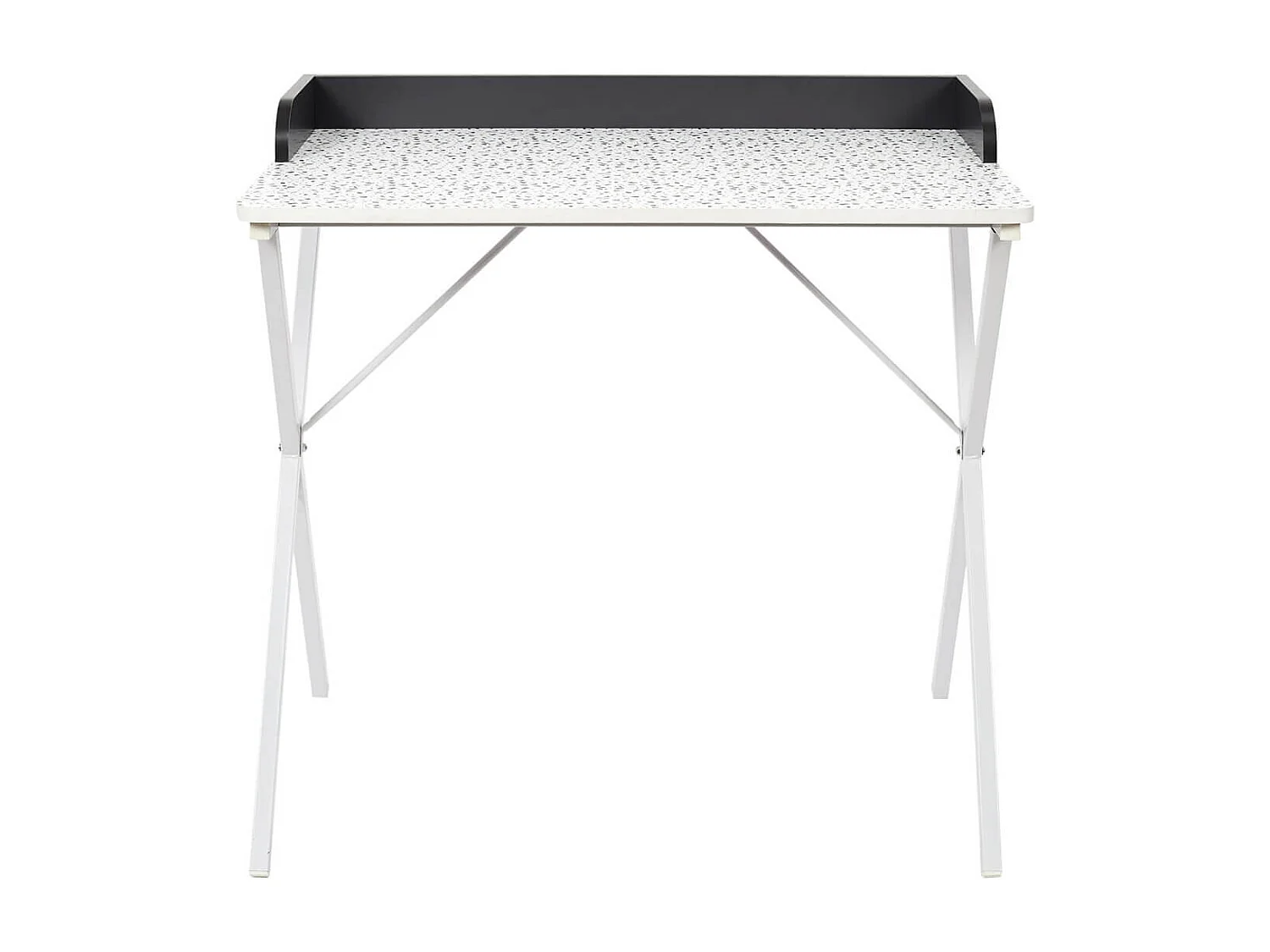 PINTO - Bureau Blanc Motifs Eclats Rebord Noir