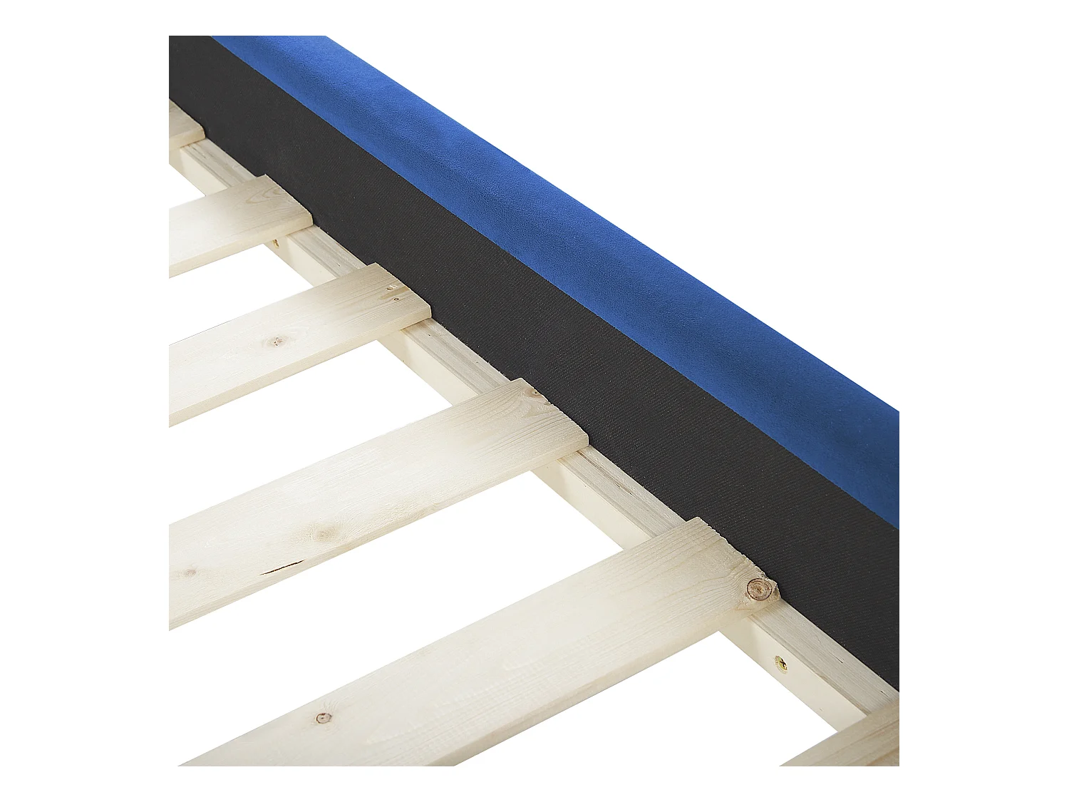 Lit avec sommier Velours AVALLON 160 x 200 cm Bleu marine