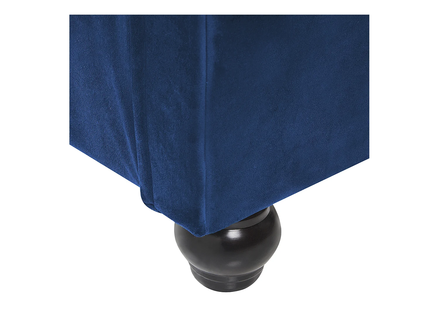 Lit avec sommier Velours AVALLON 160 x 200 cm Bleu marine