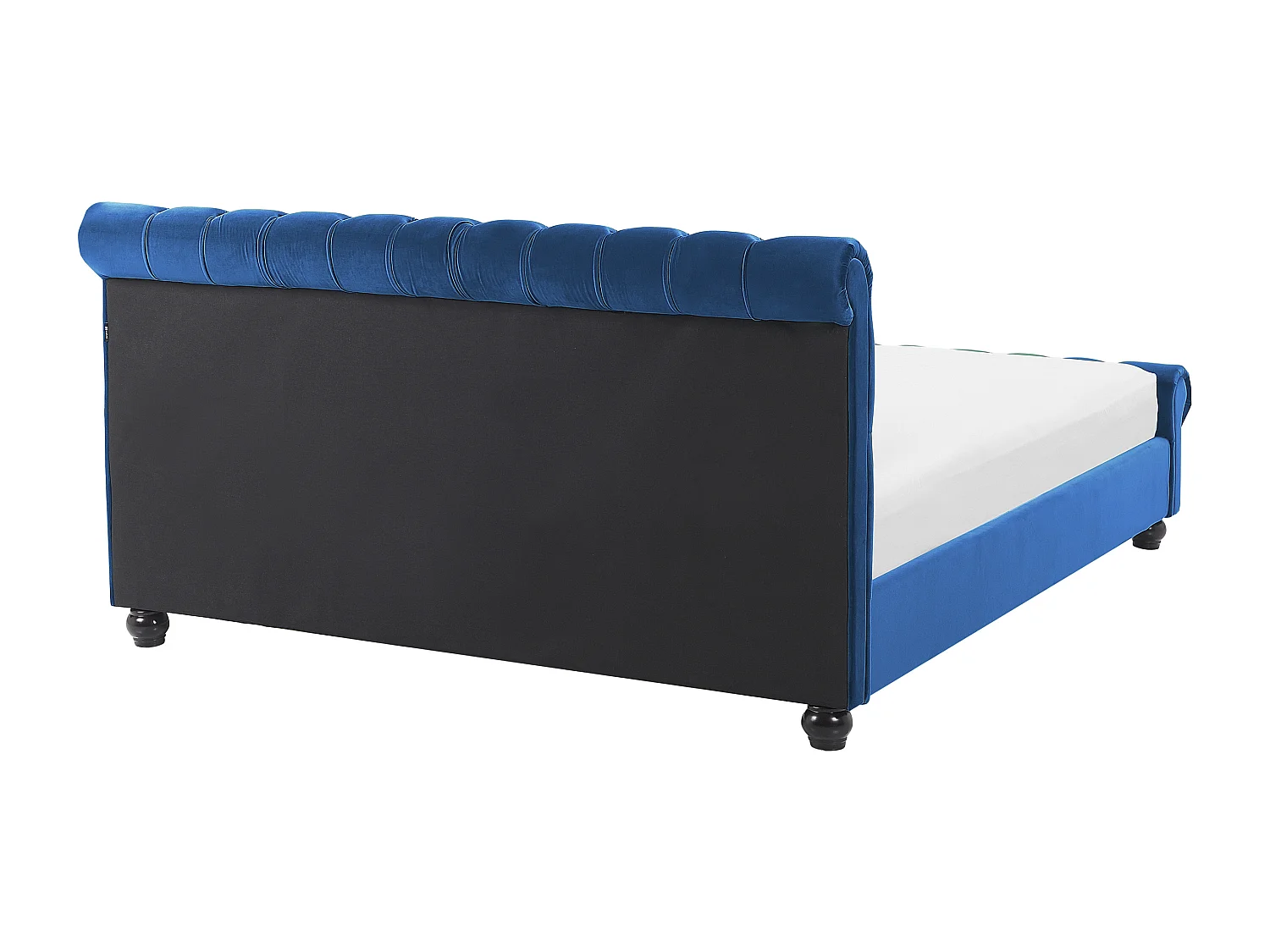 Bett mit Lattenrost Samtstoff AVALLON 160 x 200 cm Marineblau