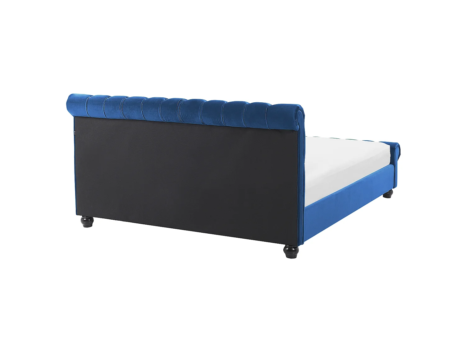 Säng med lamellram Sammet AVALLON 160 x 200 cm Marinblå