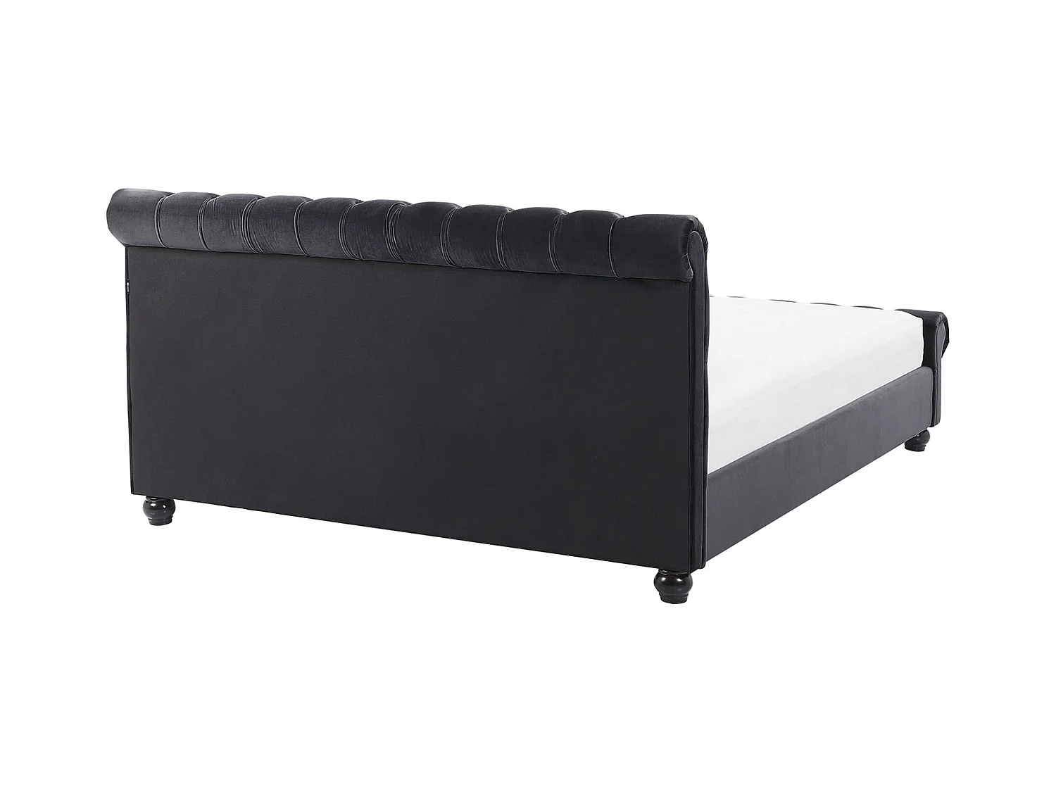 Lit avec sommier Velours AVALLON 160 x 200 cm Noir