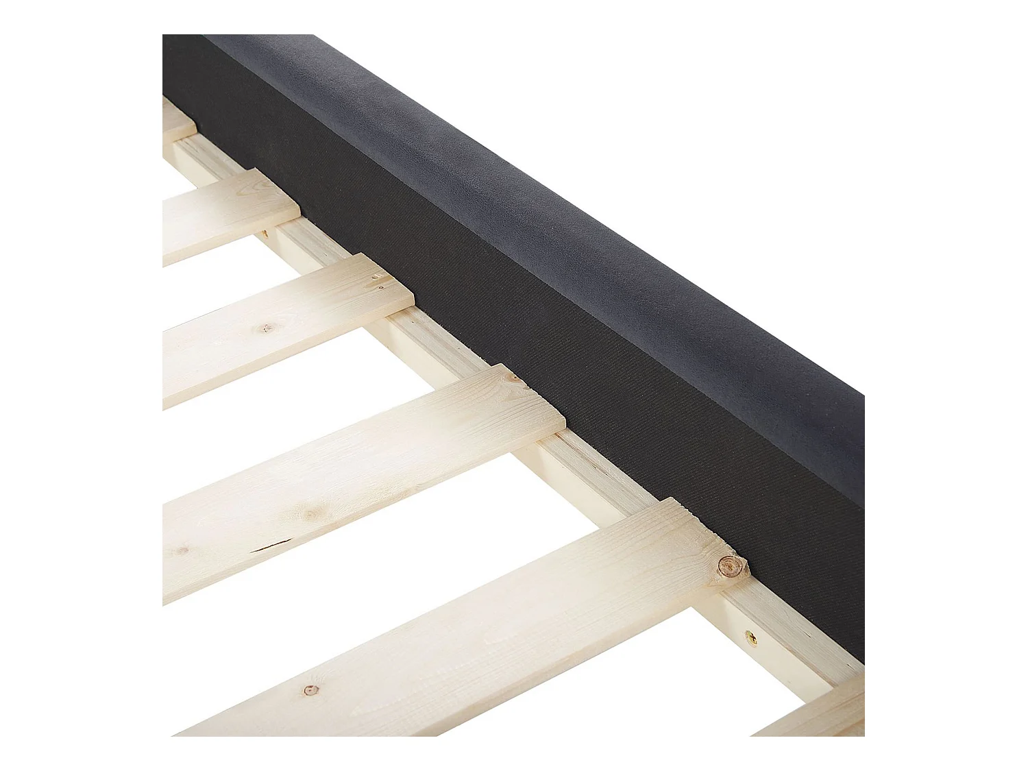 Lit avec sommier Velours AVALLON 160 x 200 cm Noir