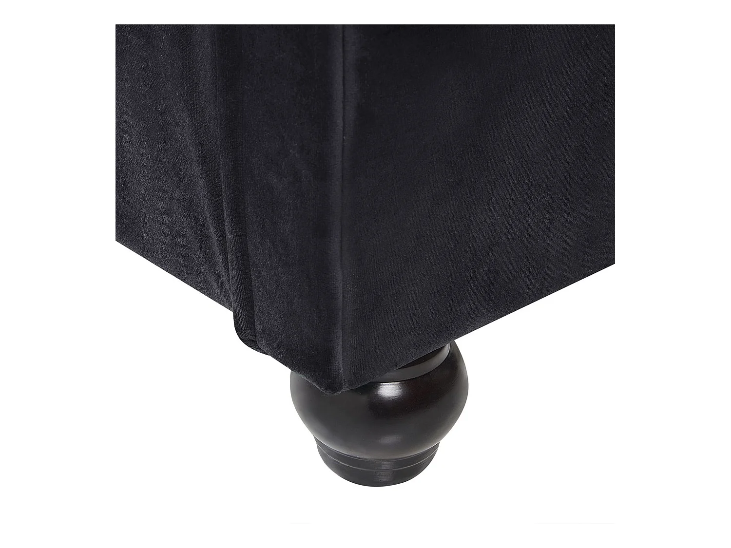 Lit avec sommier Velours AVALLON 160 x 200 cm Noir