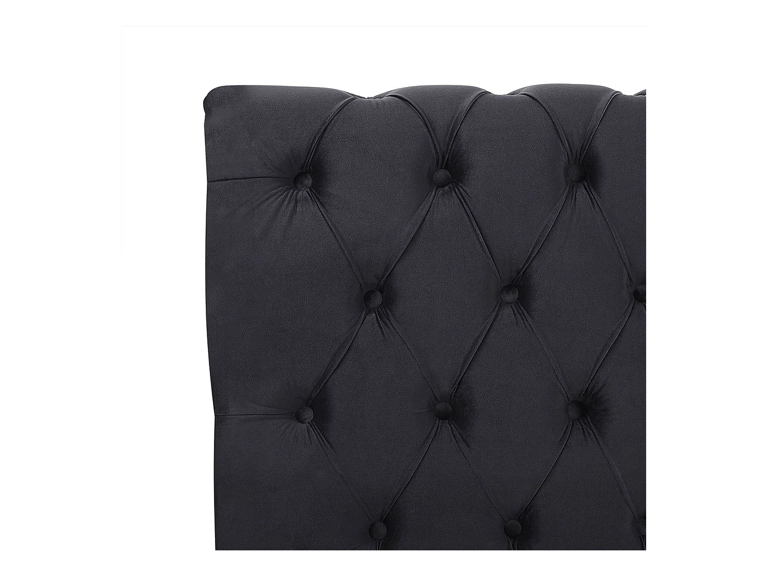 Lit avec sommier Velours AVALLON 160 x 200 cm Noir