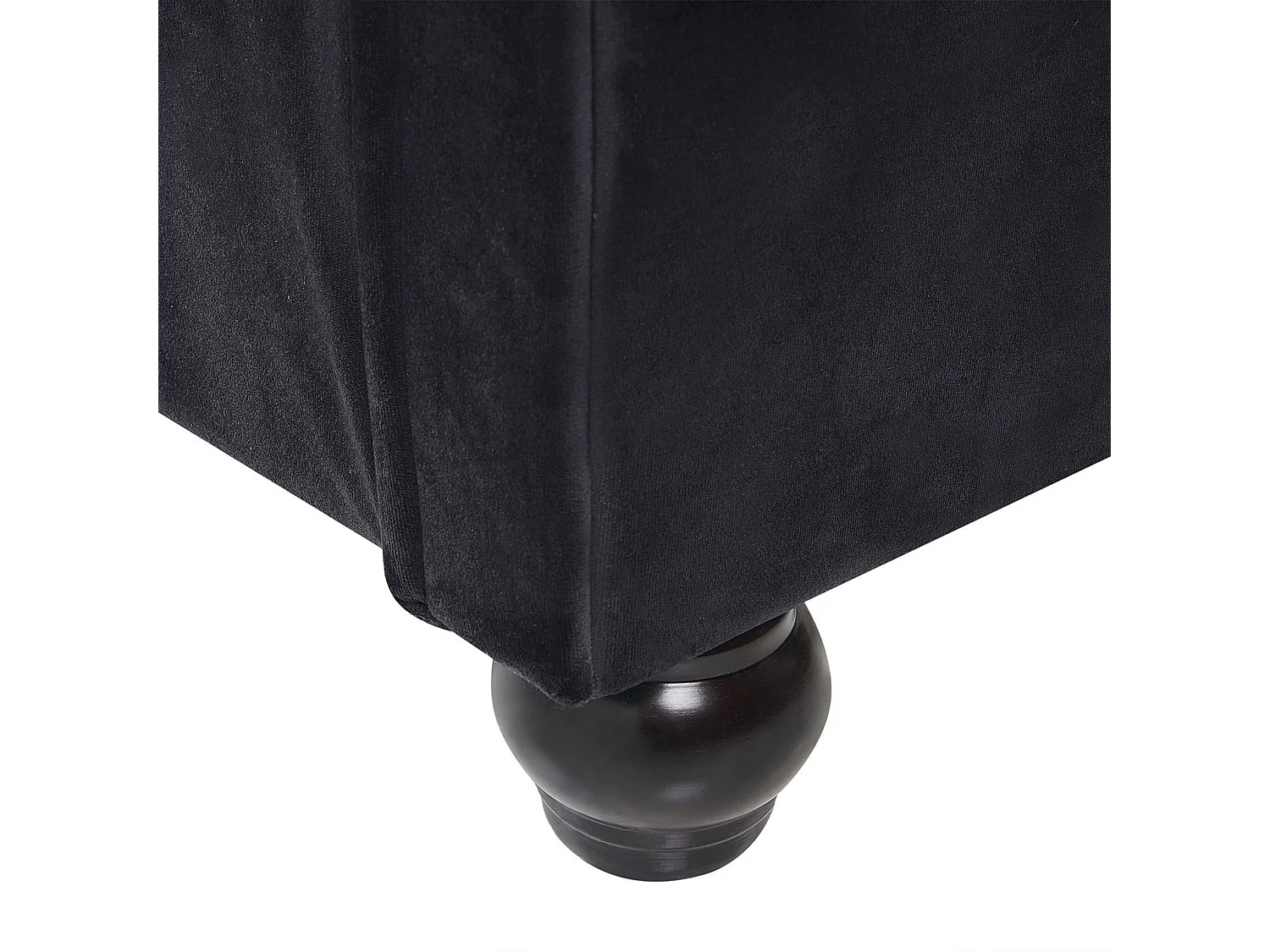 Klassisches Bett Polsterbezug Samtstoff Chesterfield Style schwarz Avallon