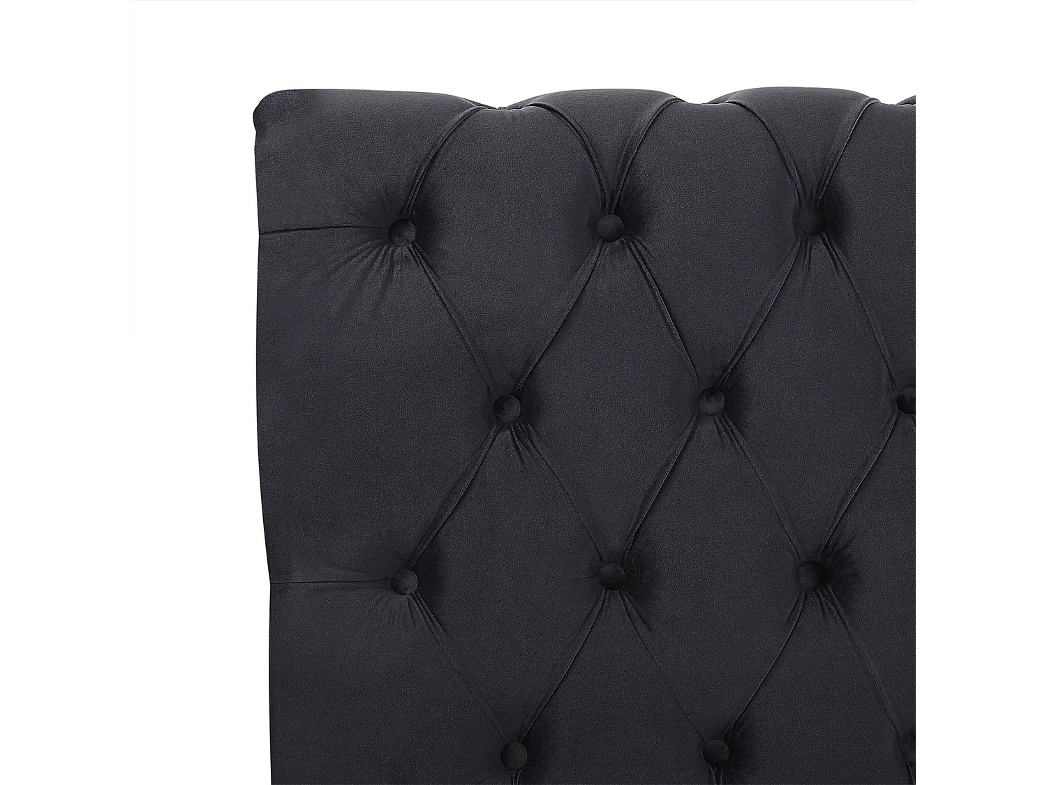 Klassisches Bett Polsterbezug Samtstoff Chesterfield Style schwarz Avallon