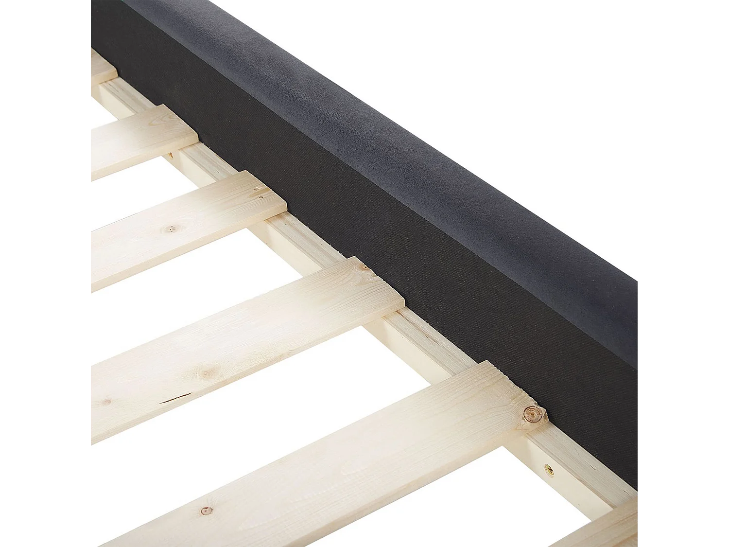 Lit avec sommier Velours AVALLON 160 x 200 cm Noir