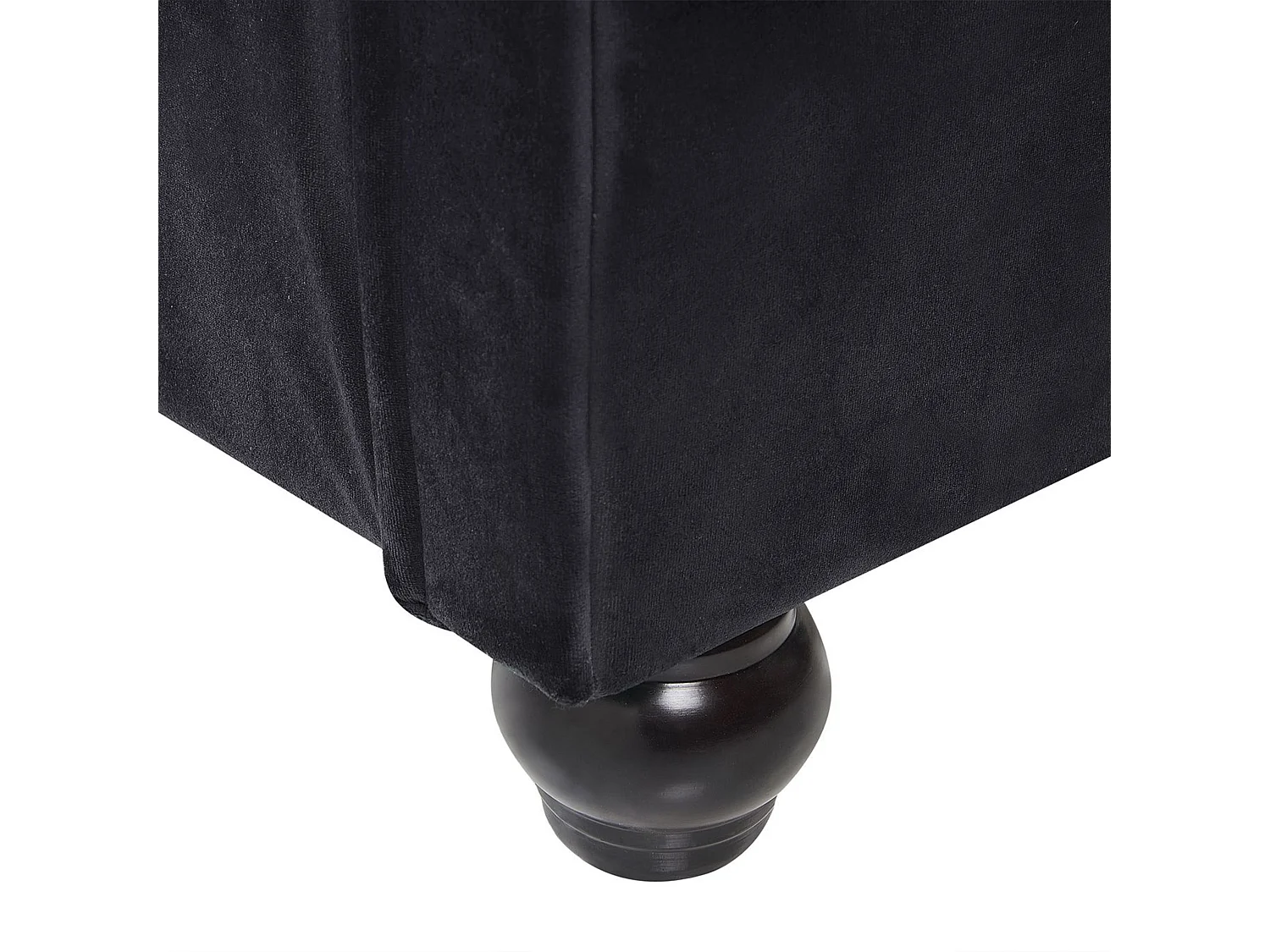 Lit avec sommier Velours AVALLON 160 x 200 cm Noir