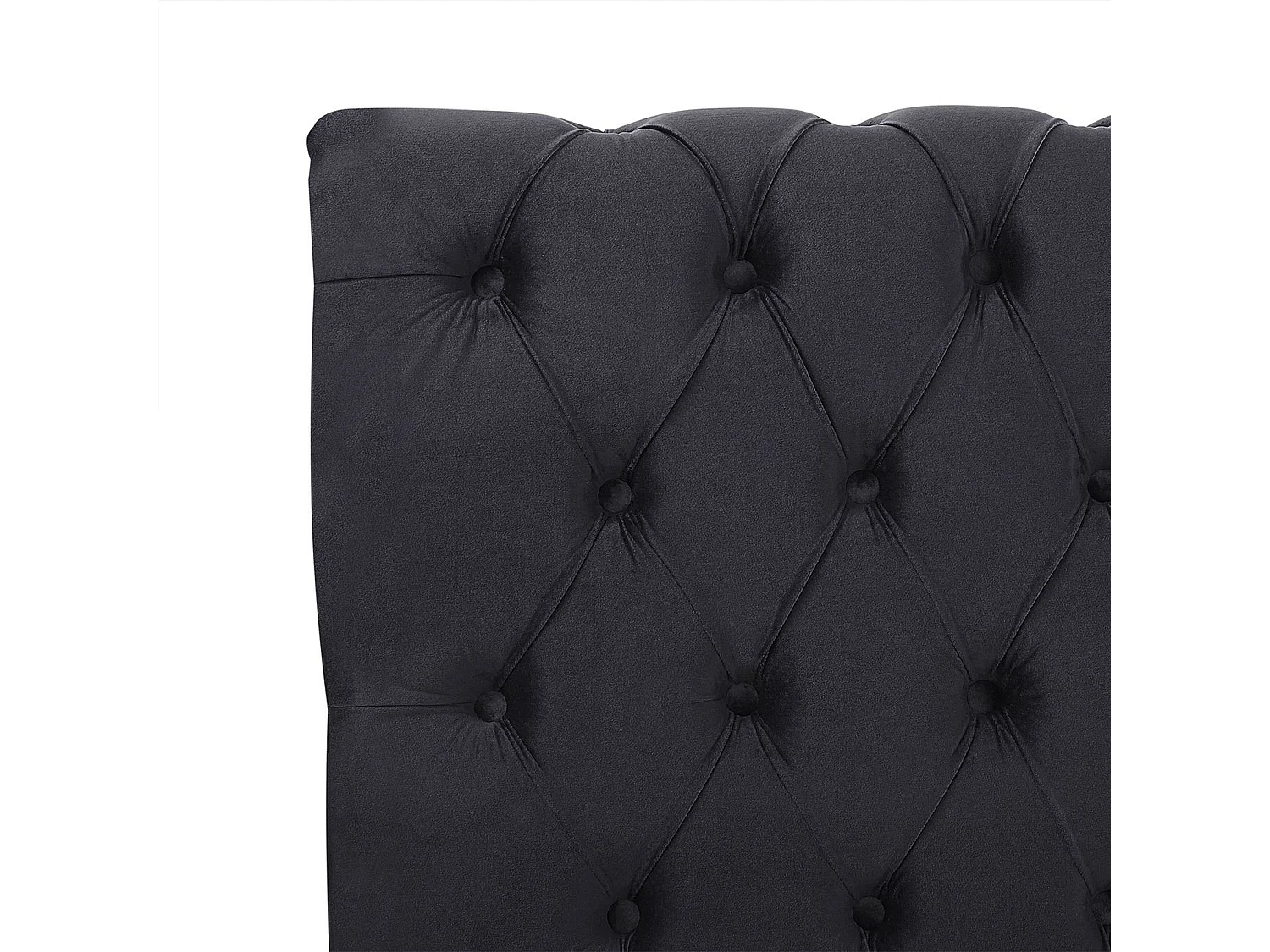 Lit avec sommier Velours AVALLON 160 x 200 cm Noir