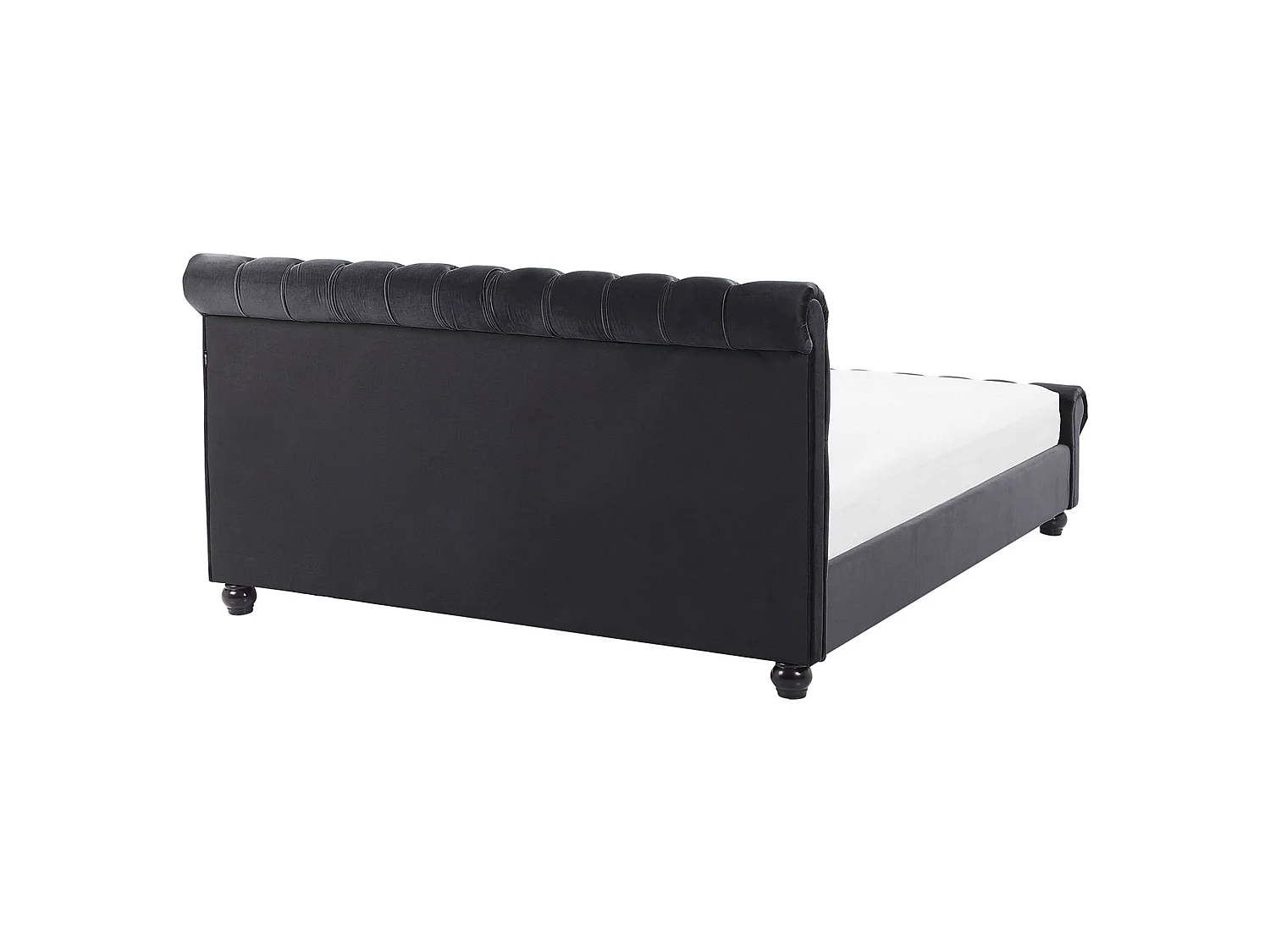 Säng med lamellram Sammet AVALLON 160 x 200 cm Svart
