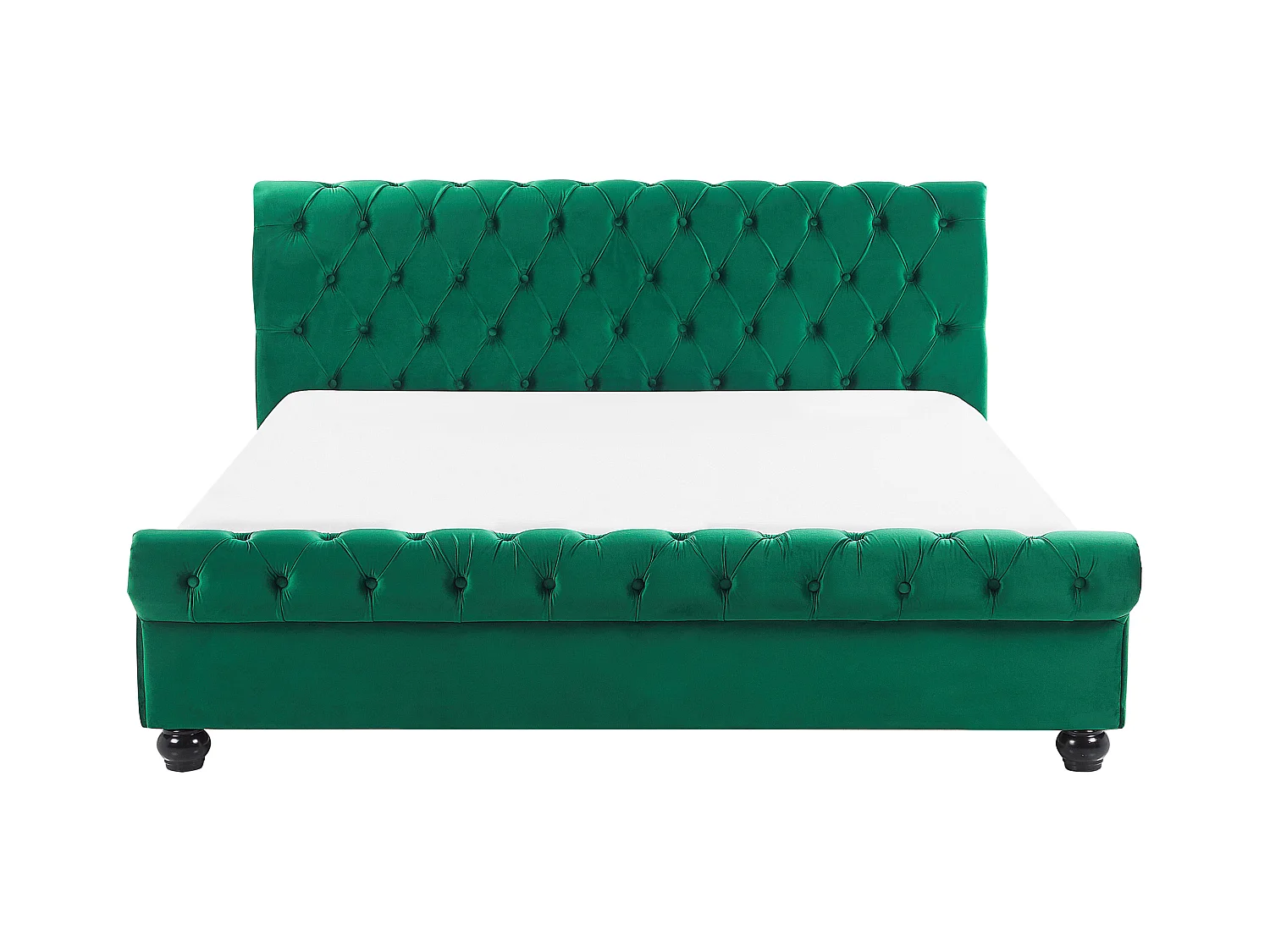 Britisches Bett Polsterbezug Samtstoff Chesterfield Style grün Avallon