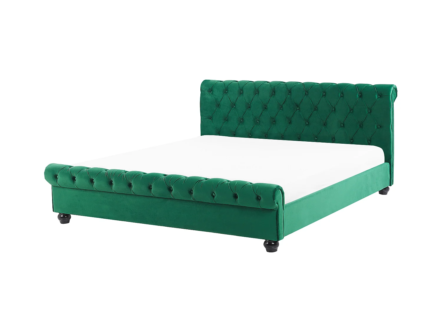 Lit avec sommier Velours AVALLON 180 x 200 cm Vert émeraude