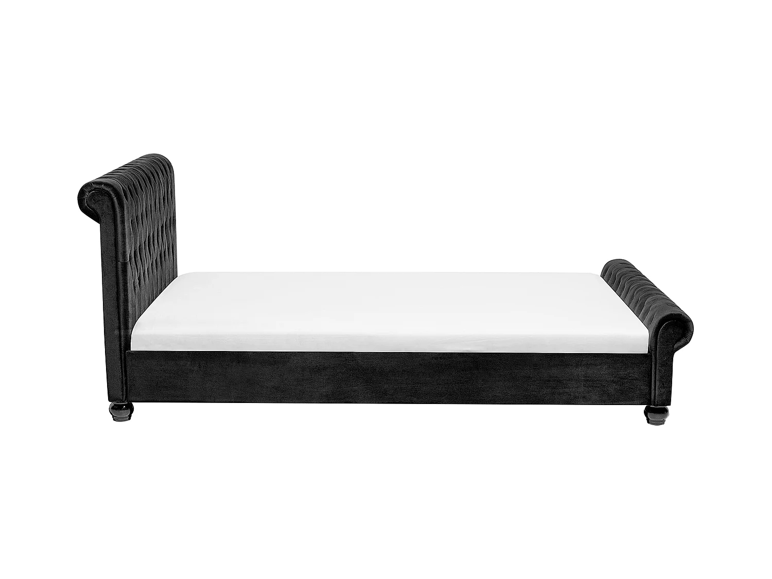 Lit avec sommier Velours AVALLON 180 x 200 cm Noir