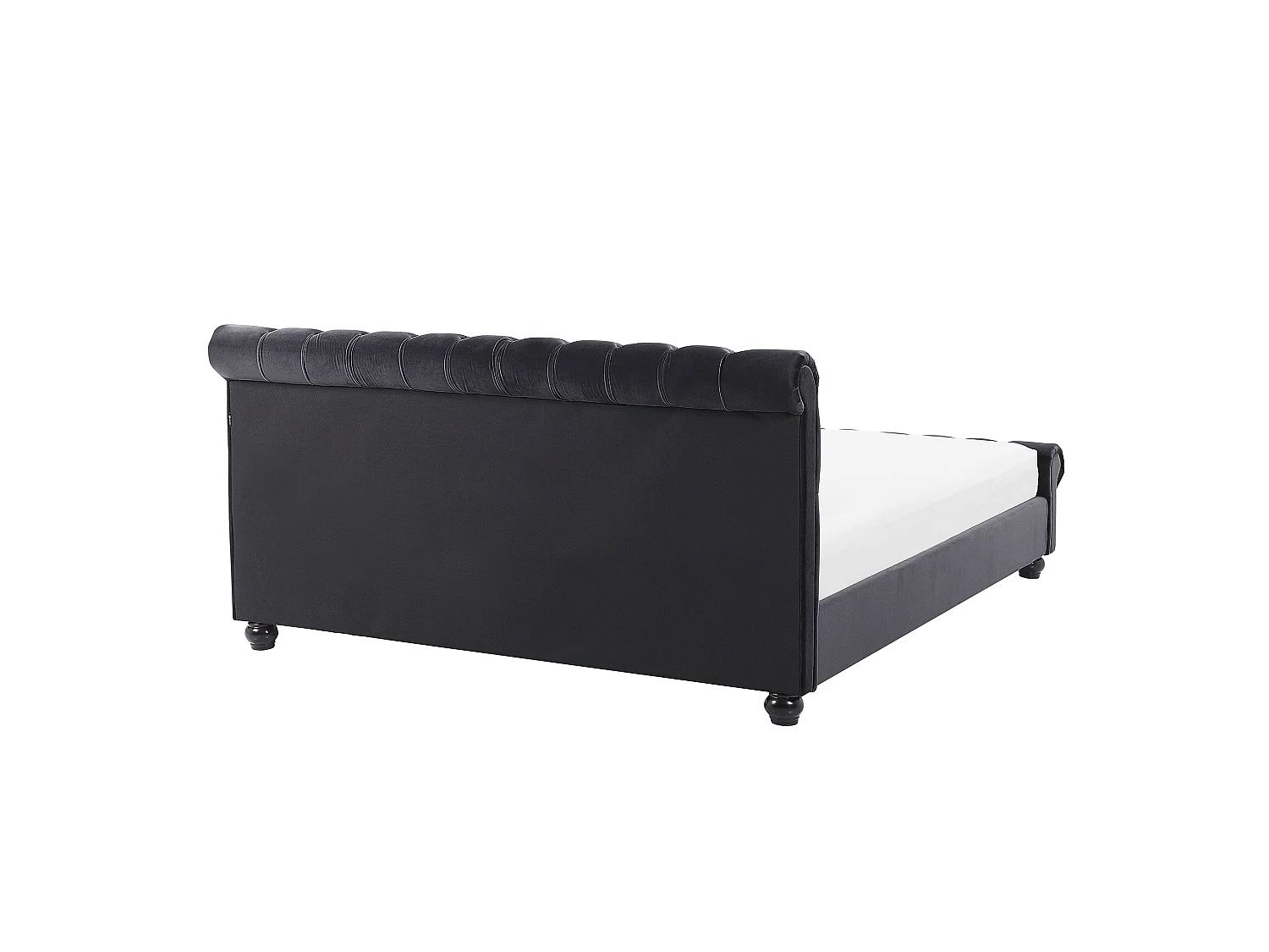 Lit avec sommier Velours AVALLON 180 x 200 cm Noir
