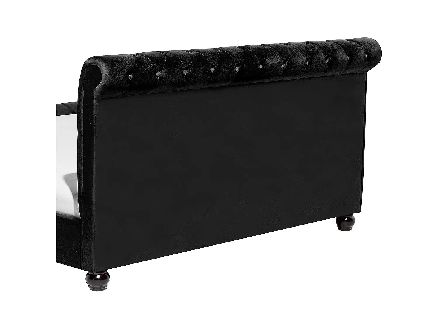 Lit avec sommier Velours AVALLON 180 x 200 cm Noir