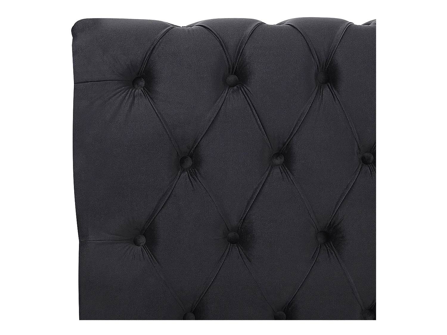 Lit avec sommier Velours AVALLON 180 x 200 cm Noir