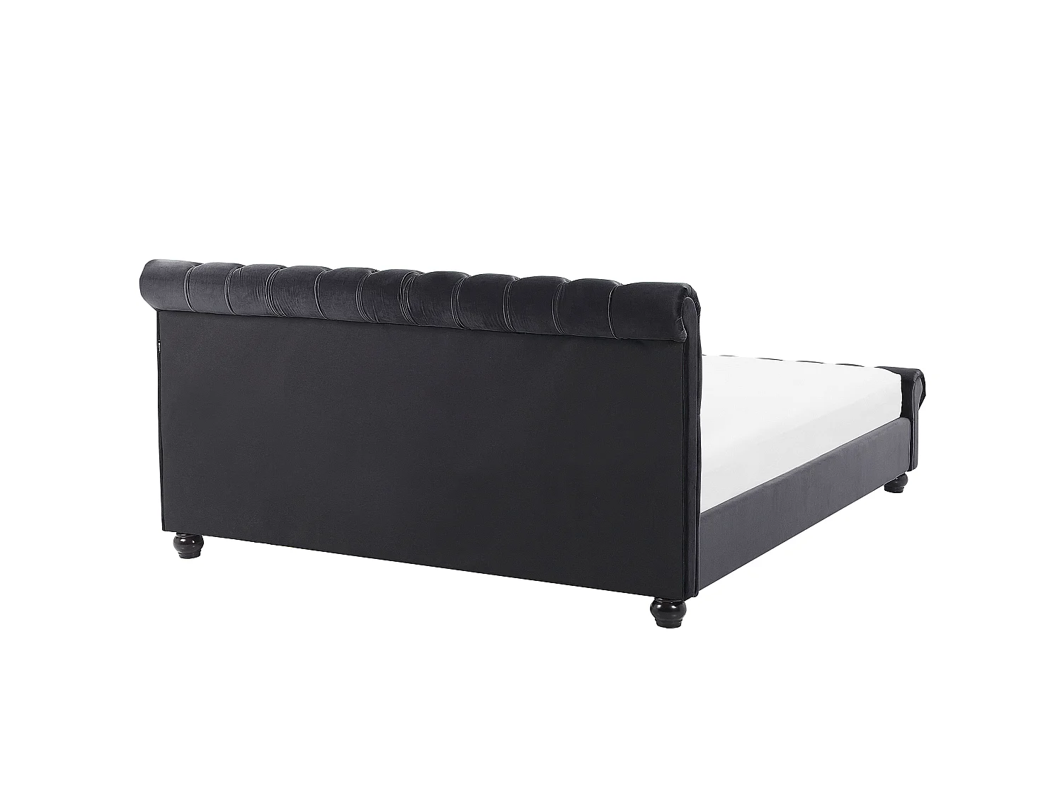 Letto Velluto AVALLON 180 x 200 cm Nero