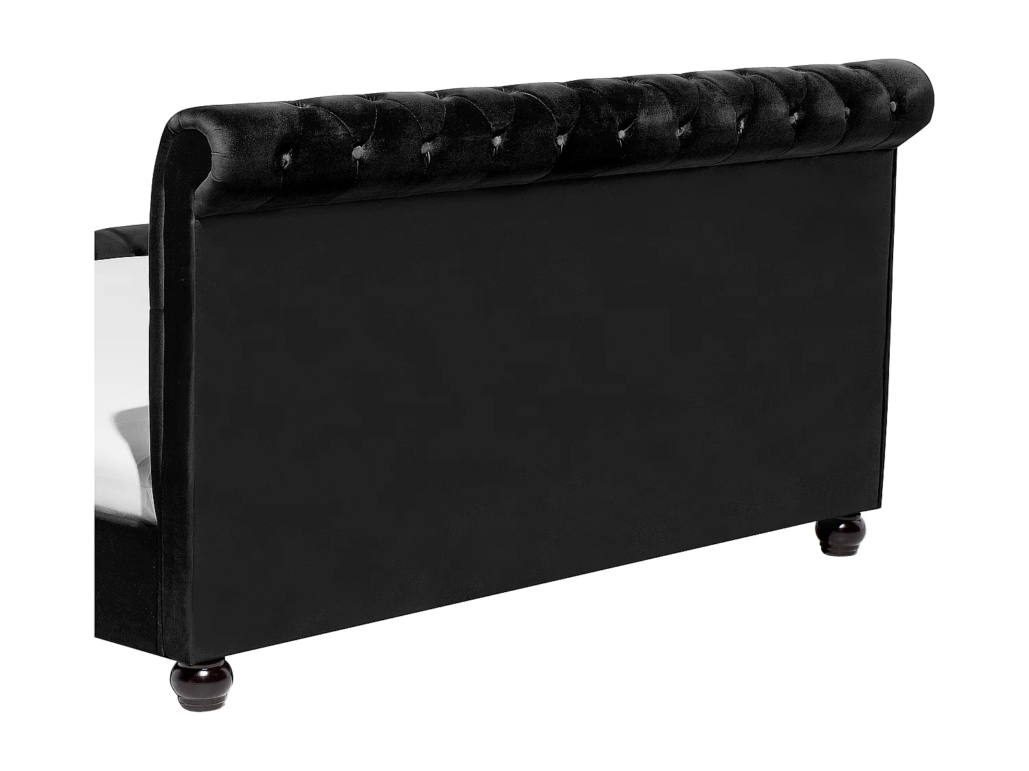 Letto Velluto AVALLON 180 x 200 cm Nero