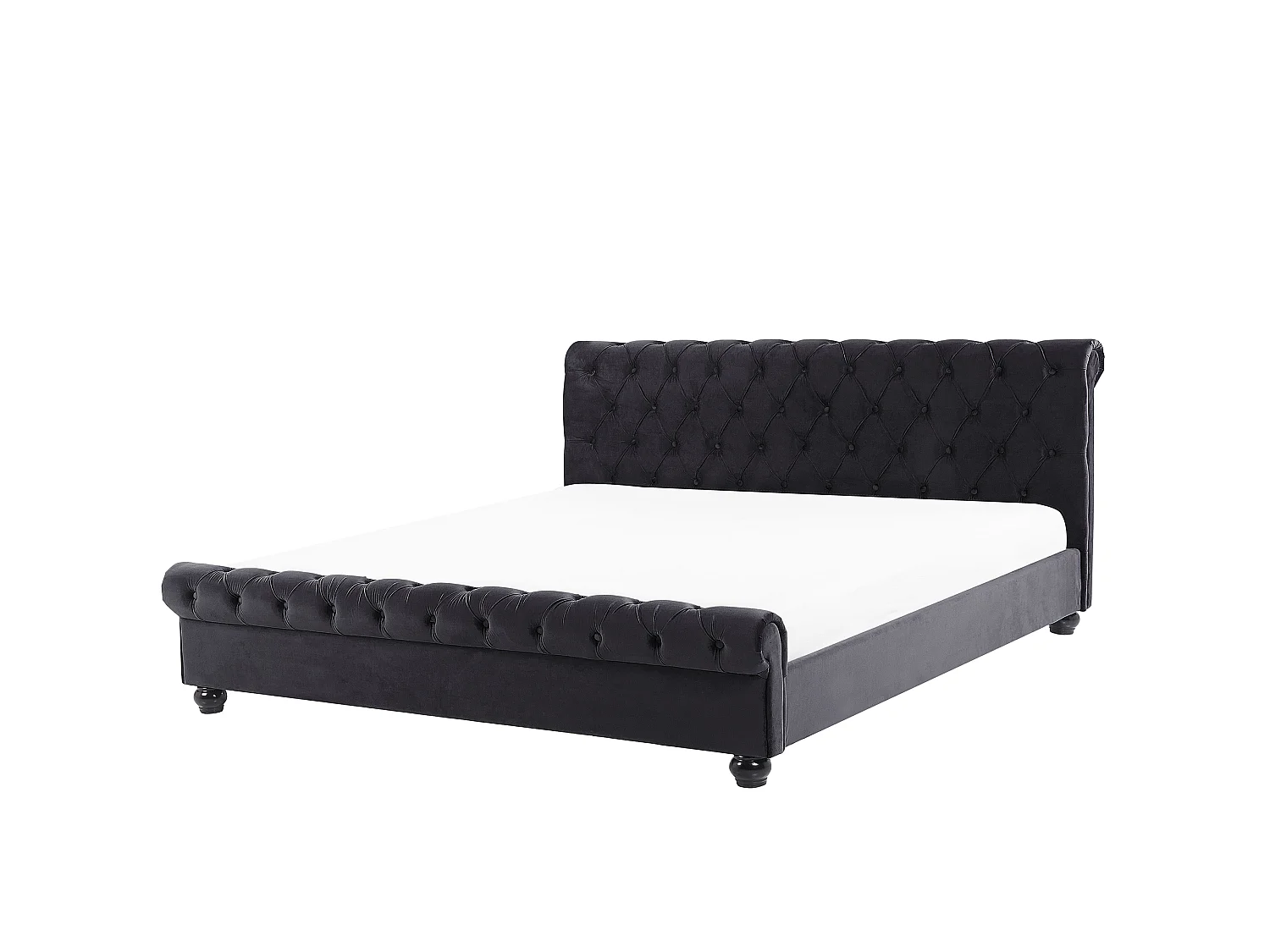 Letto Velluto AVALLON 180 x 200 cm Nero
