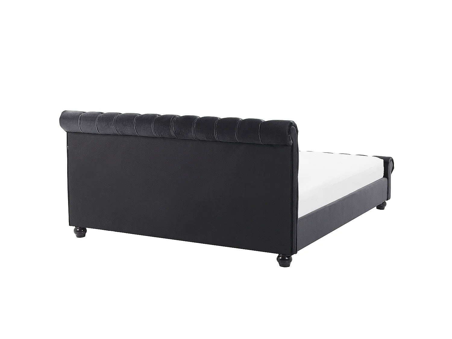 Letto Velluto AVALLON 180 x 200 cm Nero