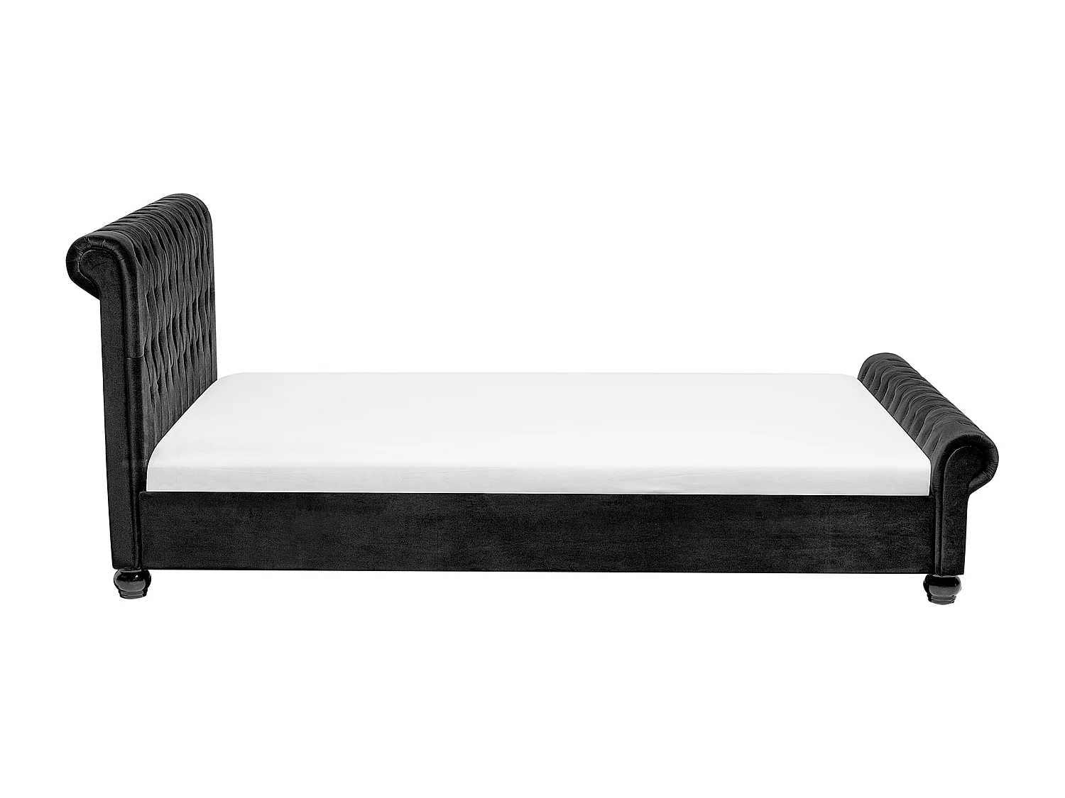 Cama Veludo AVALLON 180 x 200 cm Preto