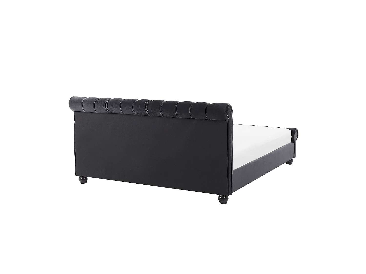 Cama Veludo AVALLON 180 x 200 cm Preto