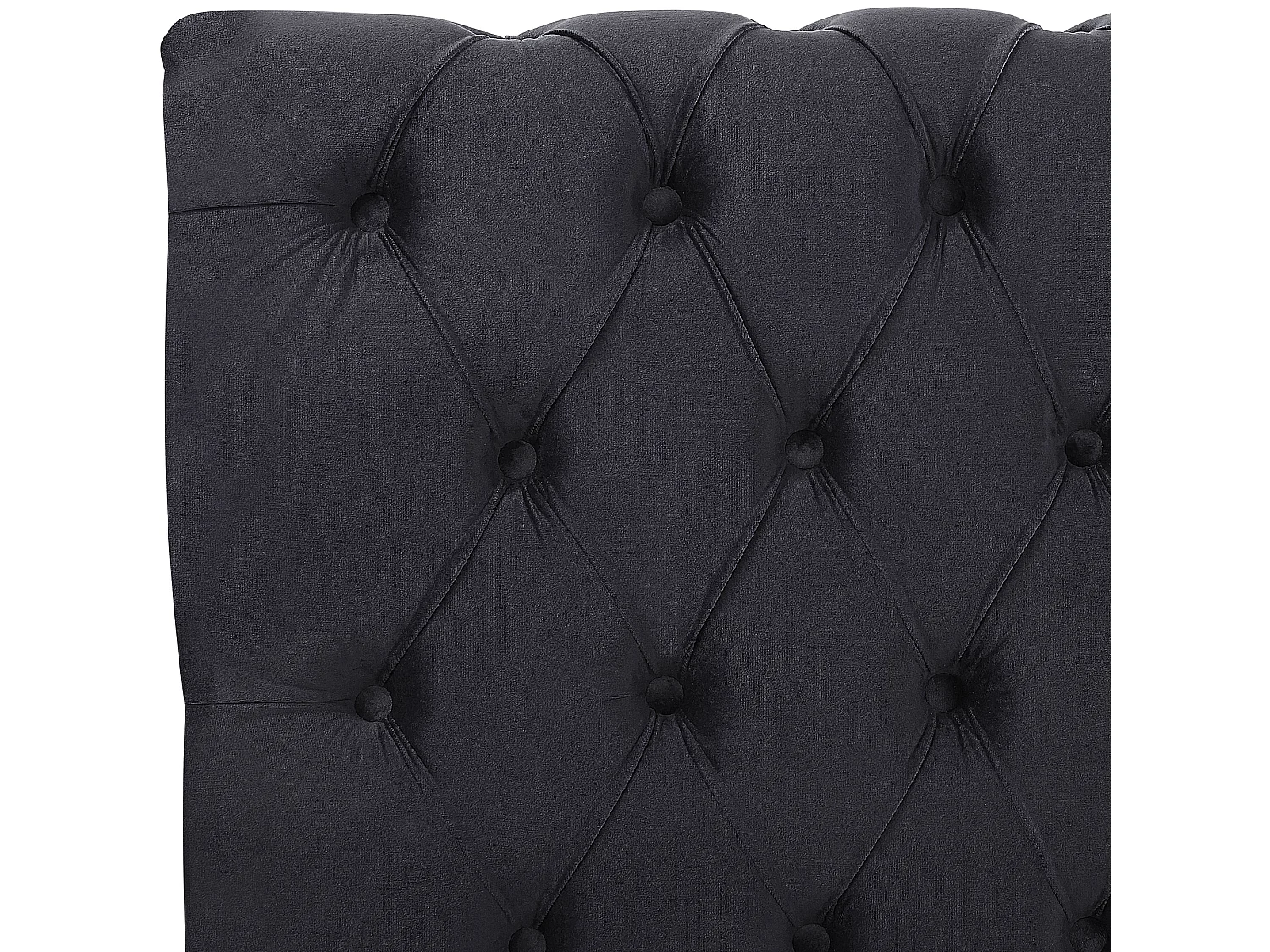 Cama Veludo AVALLON 180 x 200 cm Preto