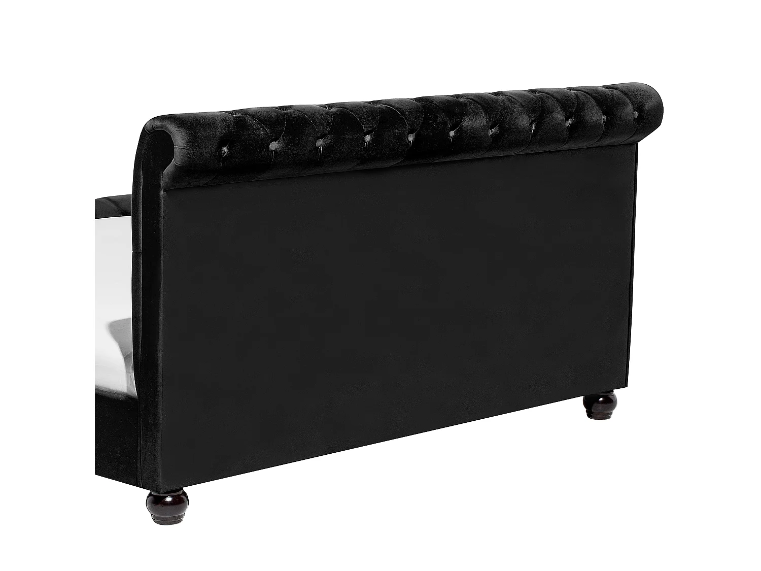 Lit avec sommier Velours AVALLON 180 x 200 cm Noir