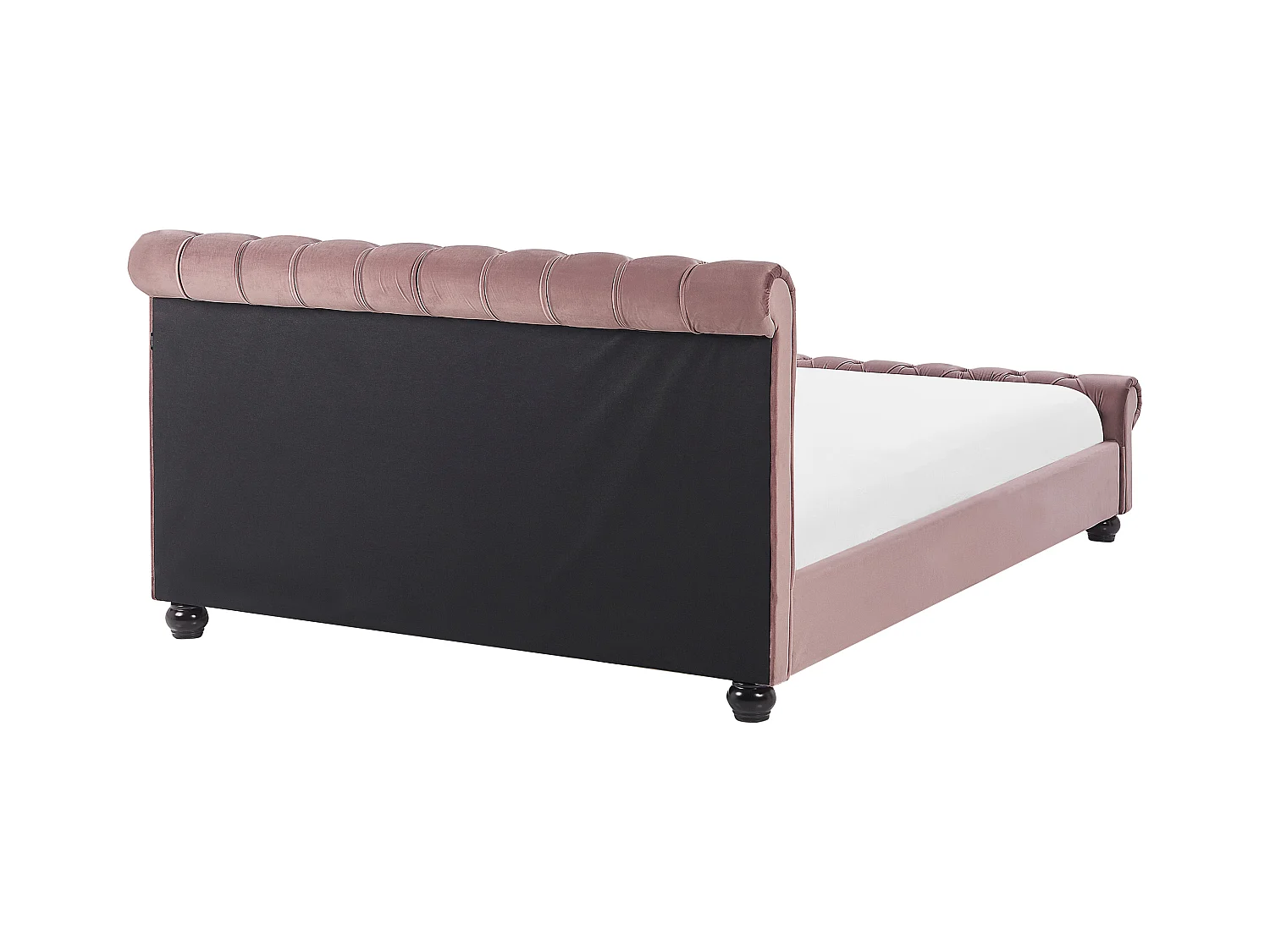 Polsterbett Doppelbett 160x200 Rosa Samtstoff mit Kopfteil Fußteil Lattenrost