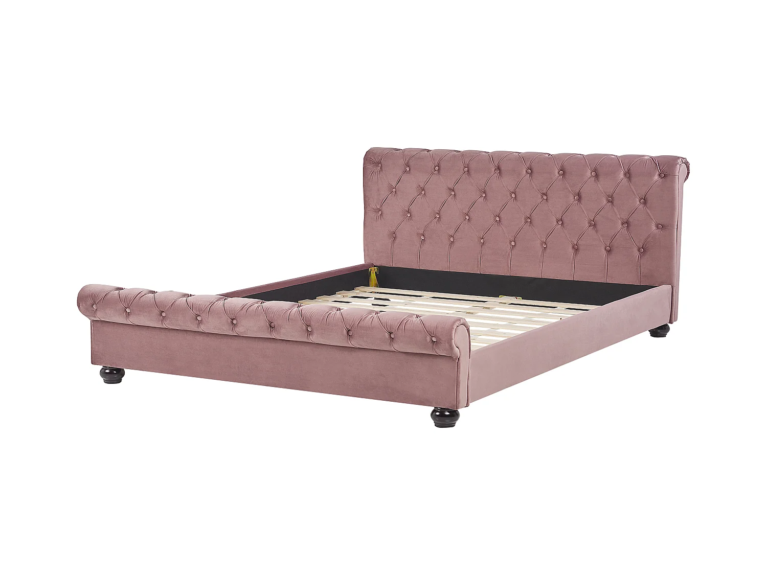 Britisches Bett Polsterbezug Samtstoff Chesterfield Style rosa Avallon