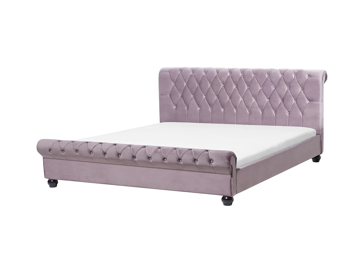 Lit avec sommier Velours AVALLON 180 x 200 cm Rose