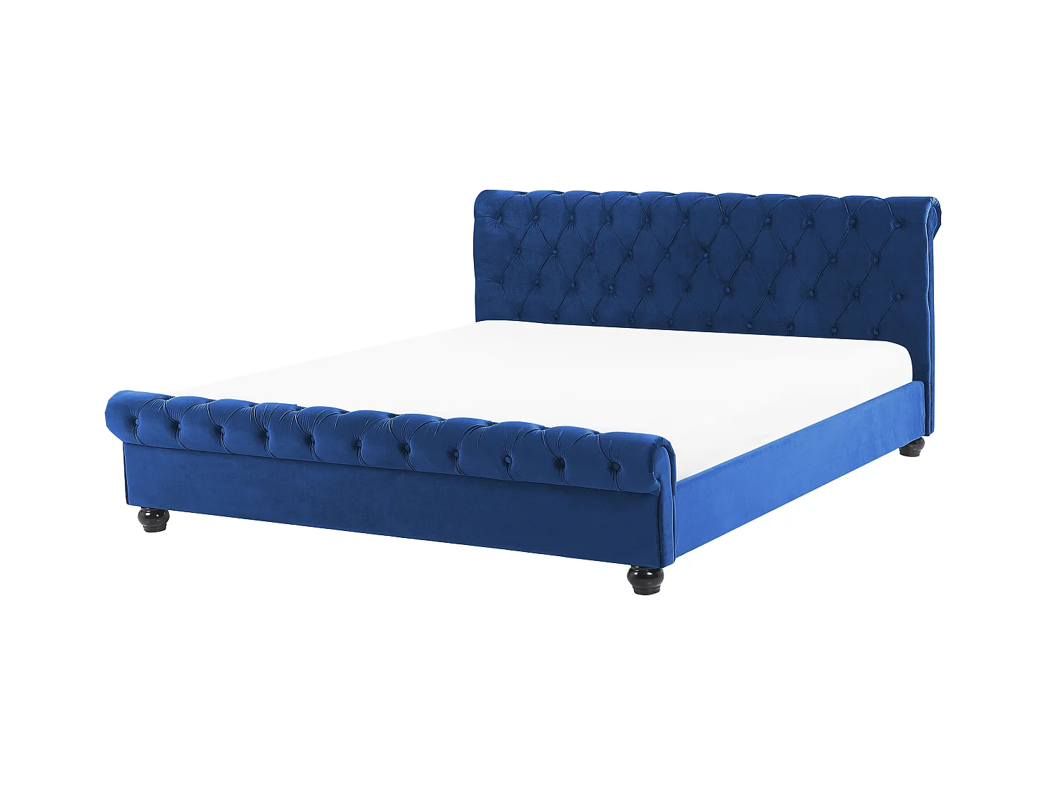 Cama Terciopelo AVALLON 180 x 200 cm Azul marino