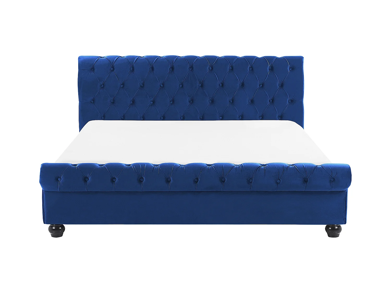 Letto Velluto AVALLON 180 x 200 cm Blu marino
