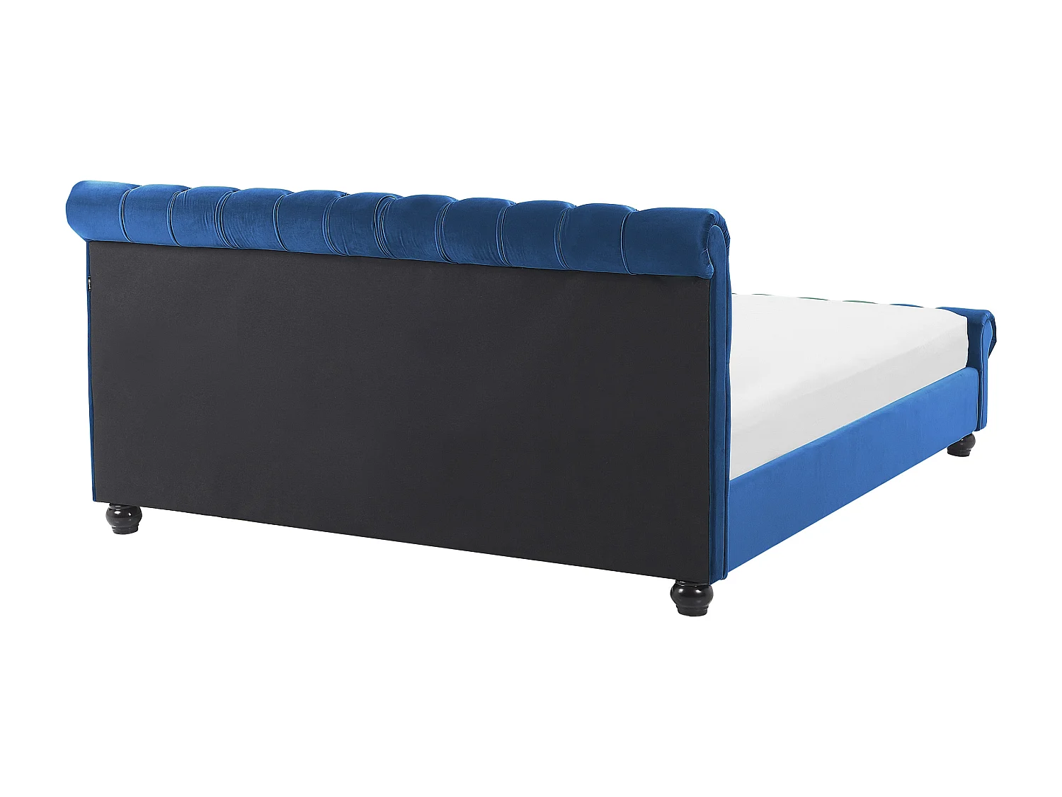 Bett mit Lattenrost Samtstoff AVALLON 180 x 200 cm Marineblau