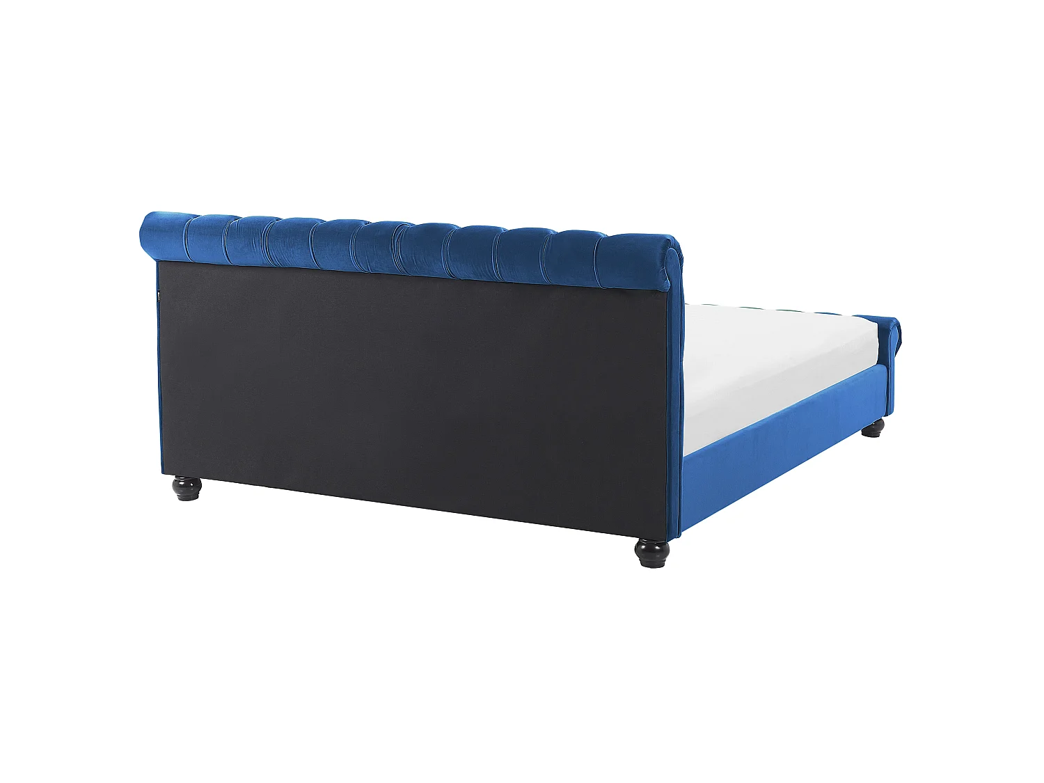 Bett mit Lattenrost Samtstoff AVALLON 180 x 200 cm Marineblau
