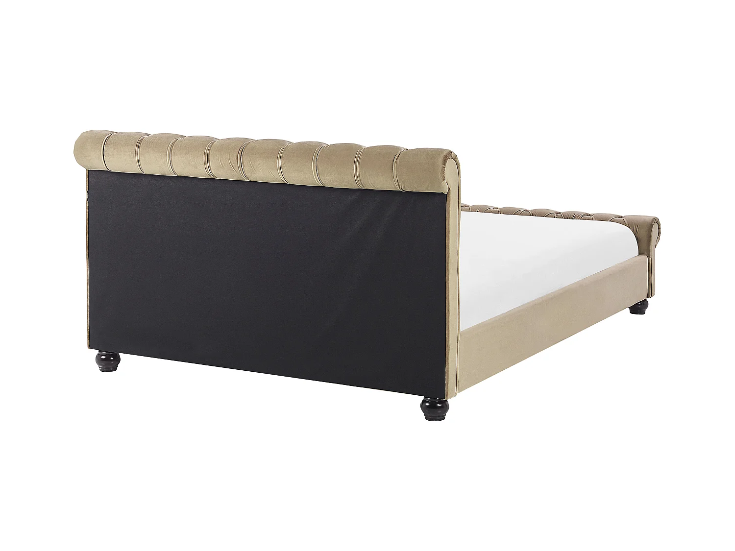 Bed Fluweel AVALLON 160 x 200 cm Beige