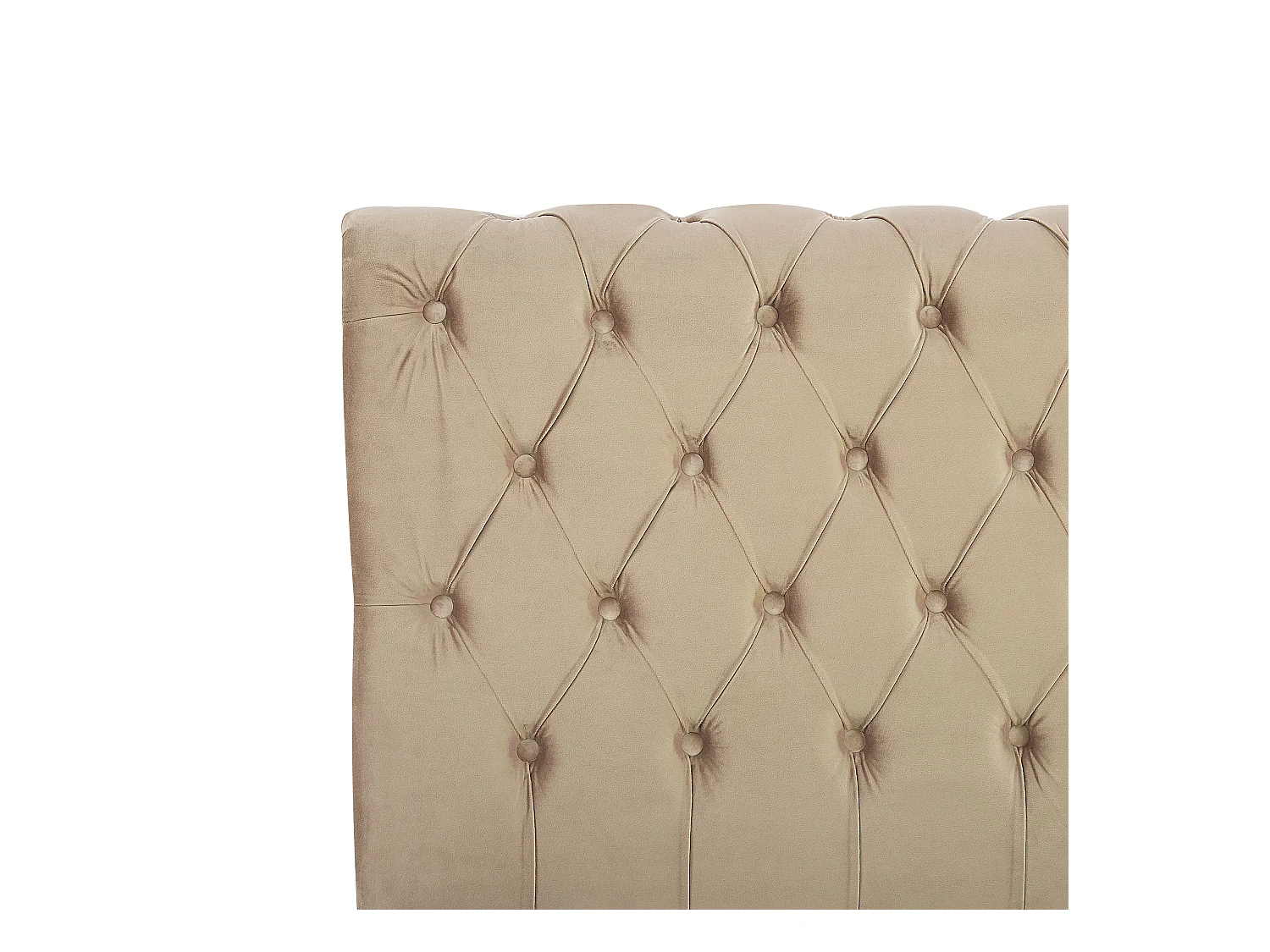 Bed Fluweel AVALLON 160 x 200 cm Beige