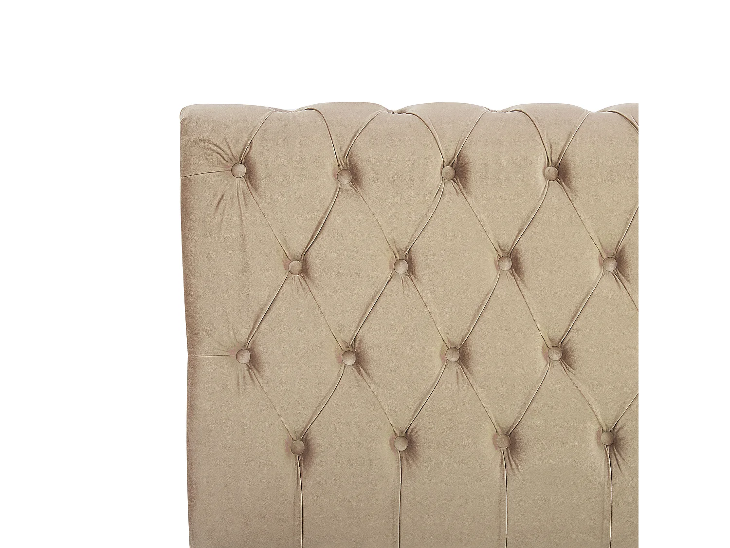 Cama Terciopelo AVALLON 160 x 200 cm Beige