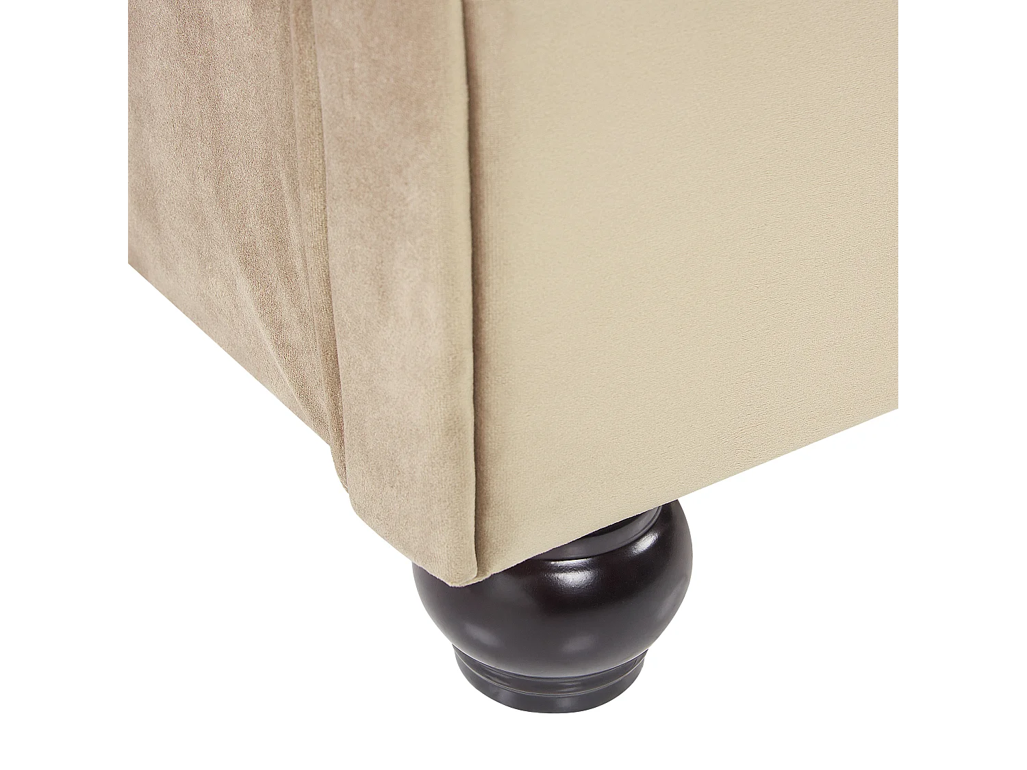 Cama Terciopelo AVALLON 160 x 200 cm Beige