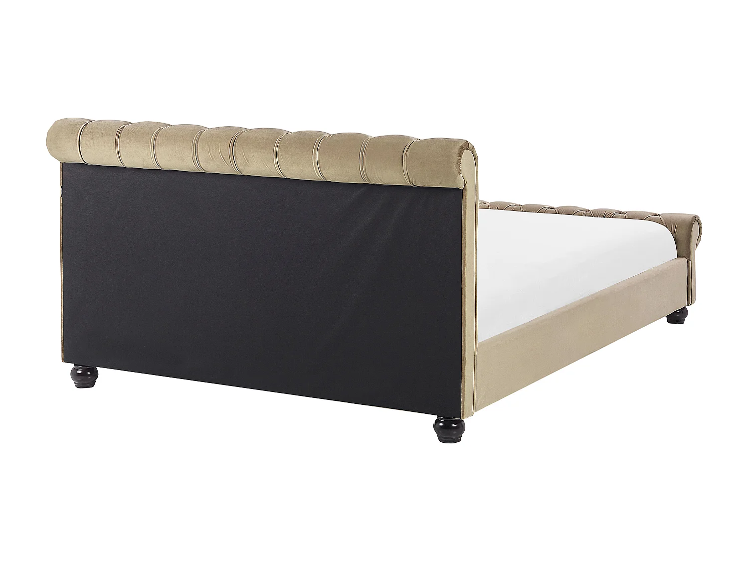 Bed Fluweel AVALLON 160 x 200 cm Beige