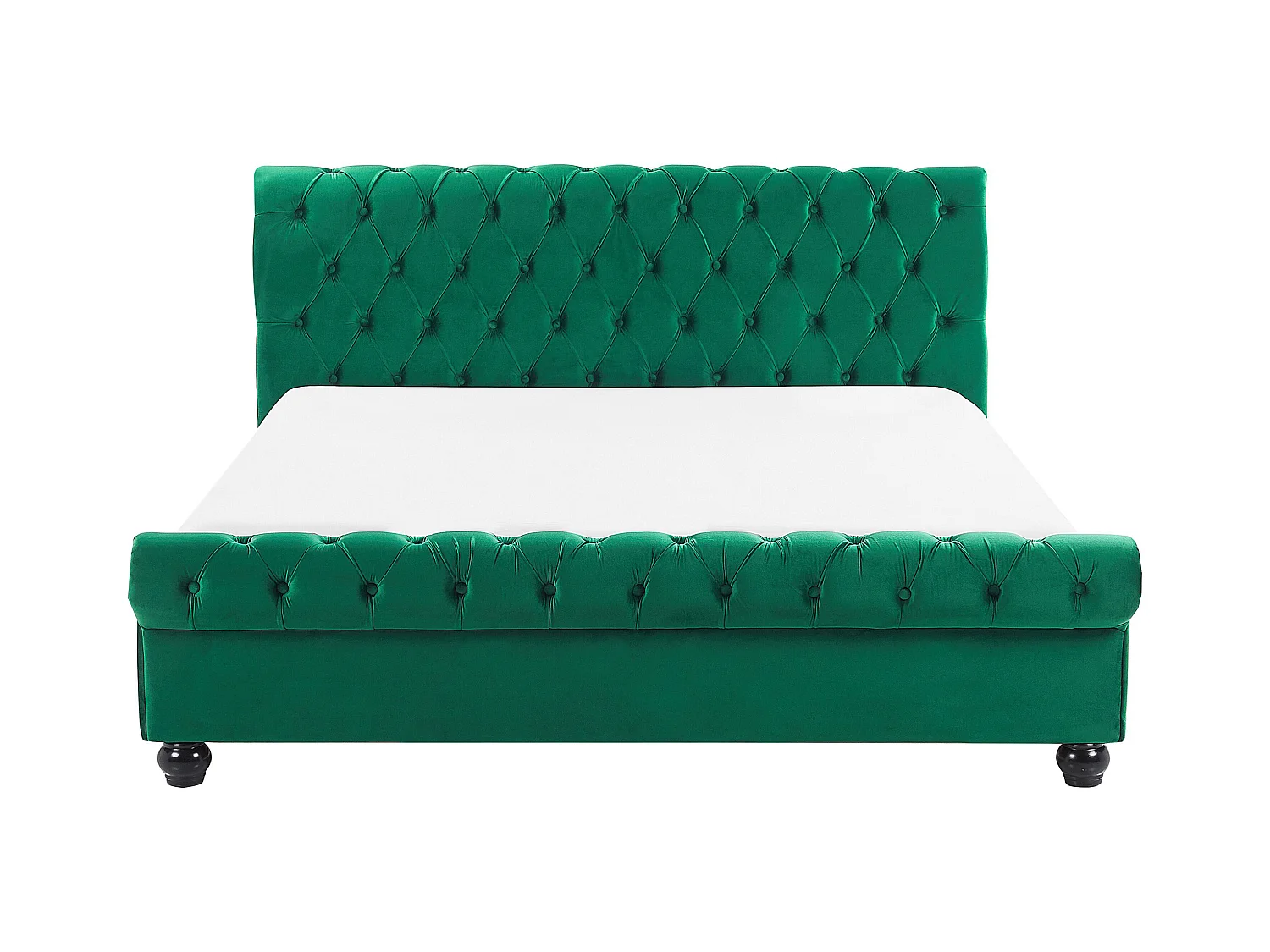 Lit avec sommier Velours AVALLON 160 x 200 cm Vert émeraude