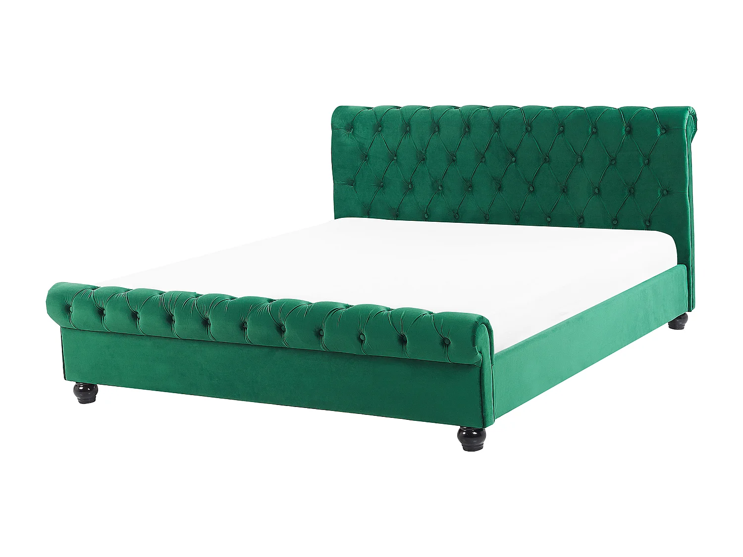 Cama Terciopelo AVALLON 160 x 200 cm Verde esmeralda