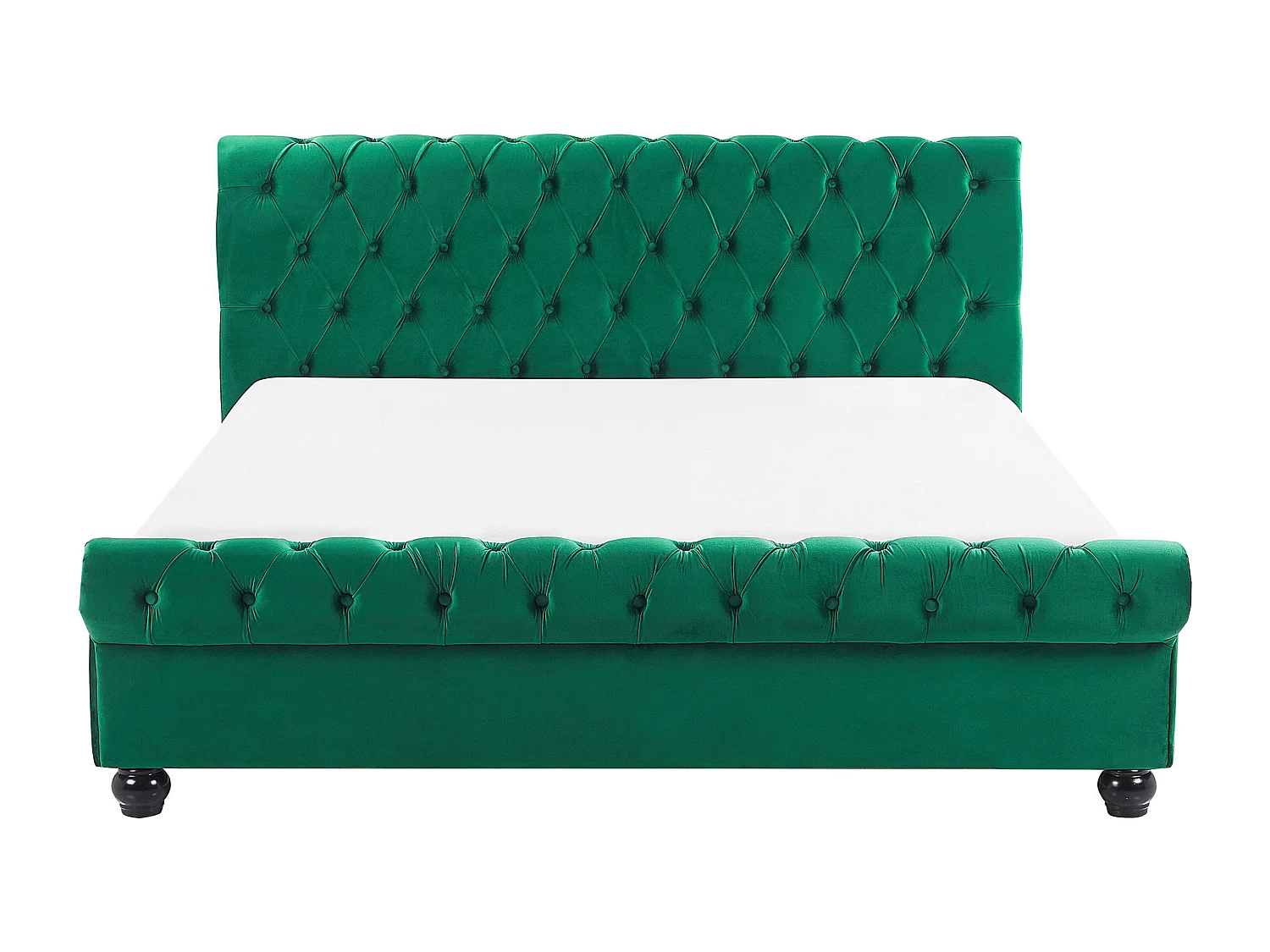 Lit avec sommier Velours AVALLON 160 x 200 cm Vert émeraude