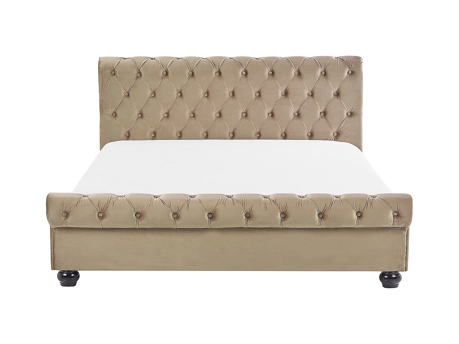 Letto Velluto AVALLON 180 x 200 cm Beige