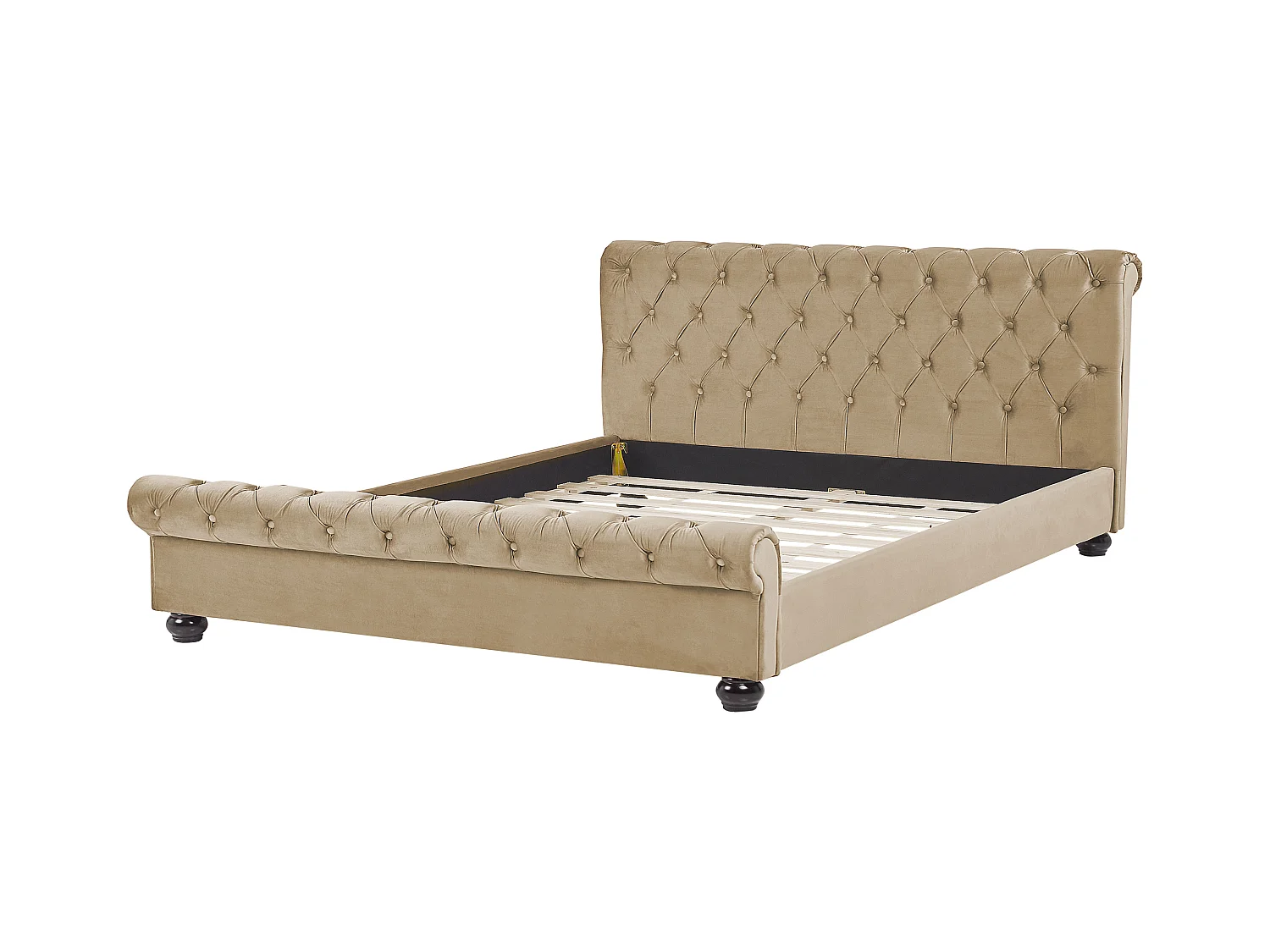 Letto Velluto AVALLON 180 x 200 cm Beige