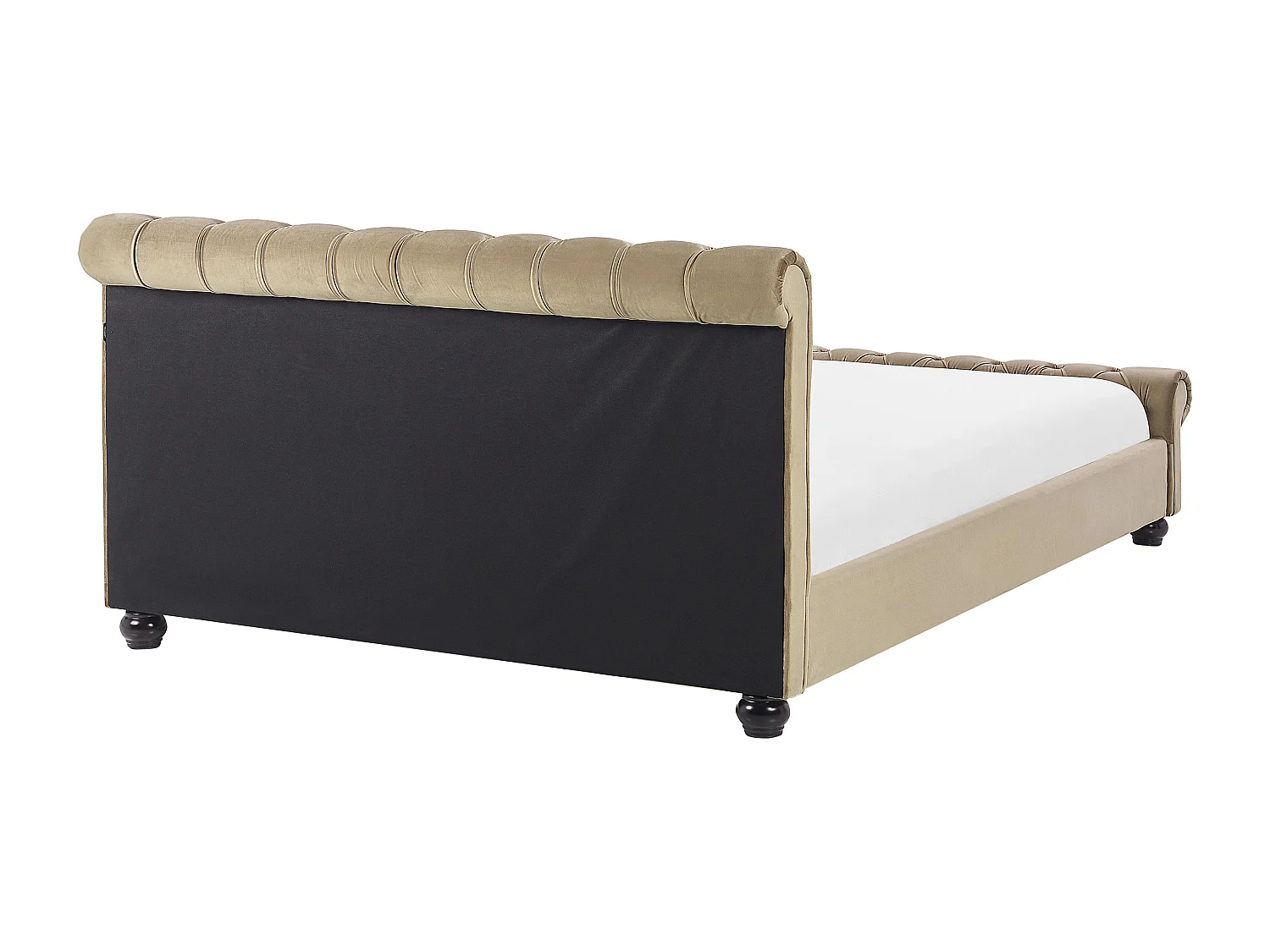 Lit avec sommier Velours AVALLON 180 x 200 cm Beige