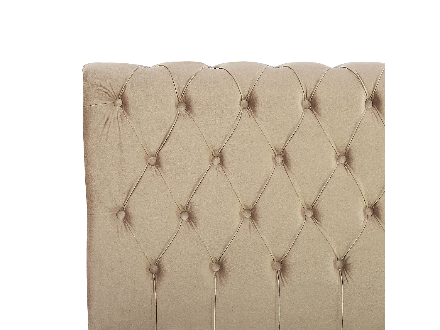 Lit avec sommier Velours AVALLON 180 x 200 cm Beige