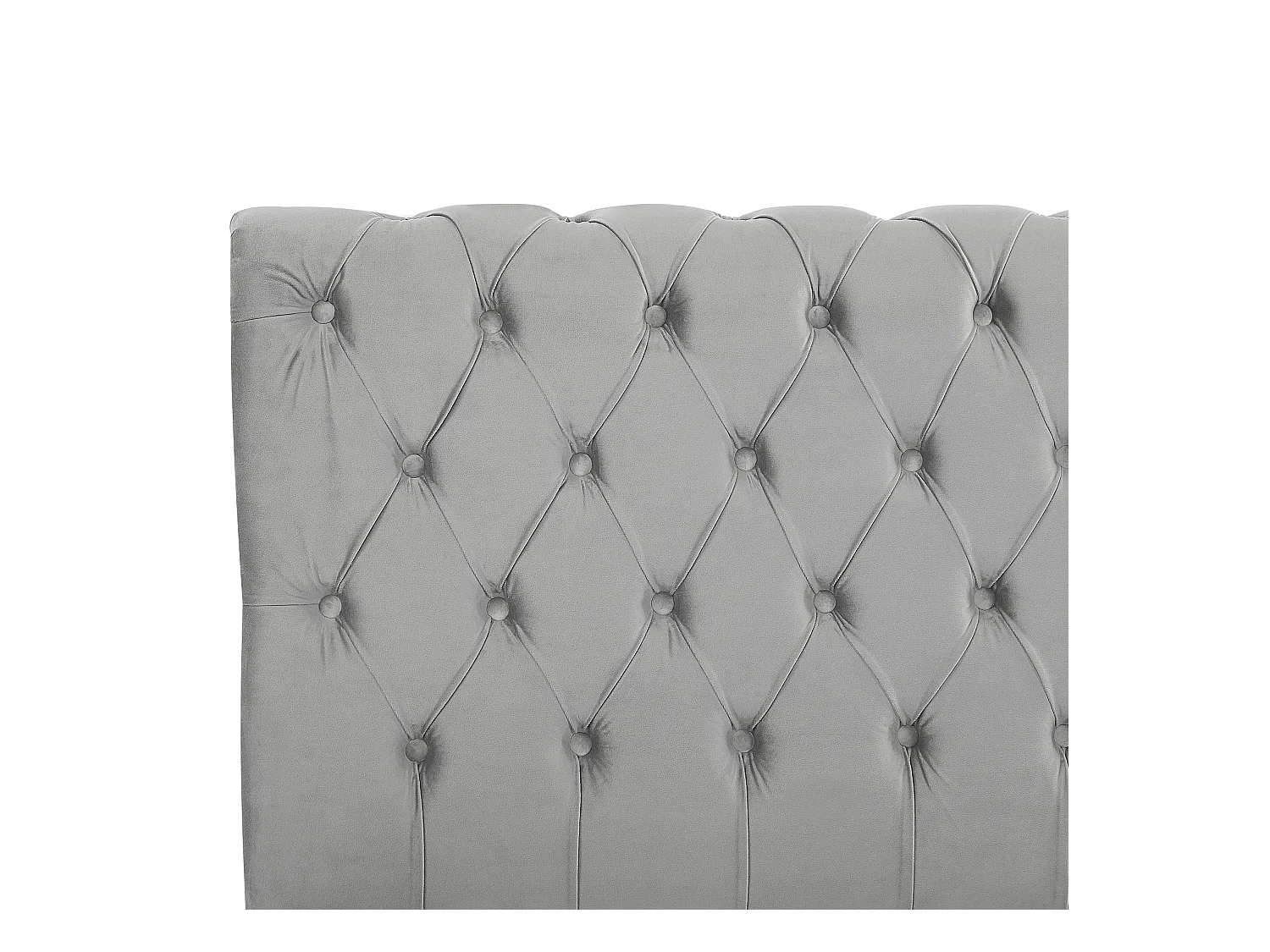 Lit avec sommier Velours AVALLON 140 x 200 cm Gris